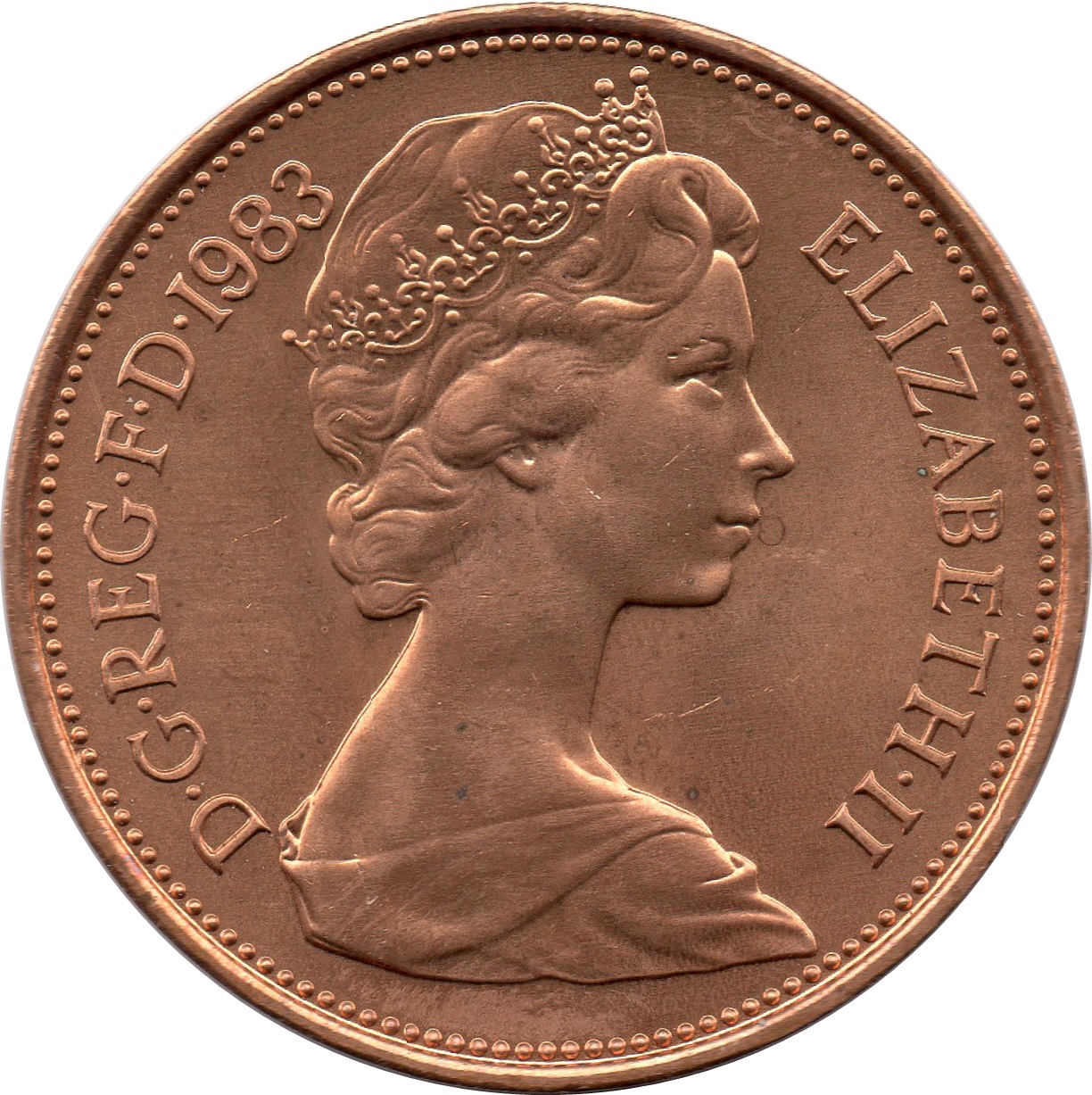 2 Pence - Elizabeth II 2nd portrait; set Issue obverse