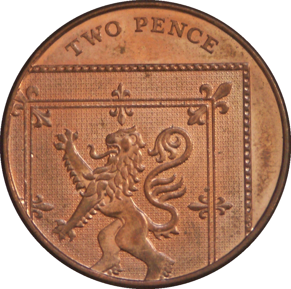 2 Pence - Elizabeth II 4th portrait; Royal Shield reverse