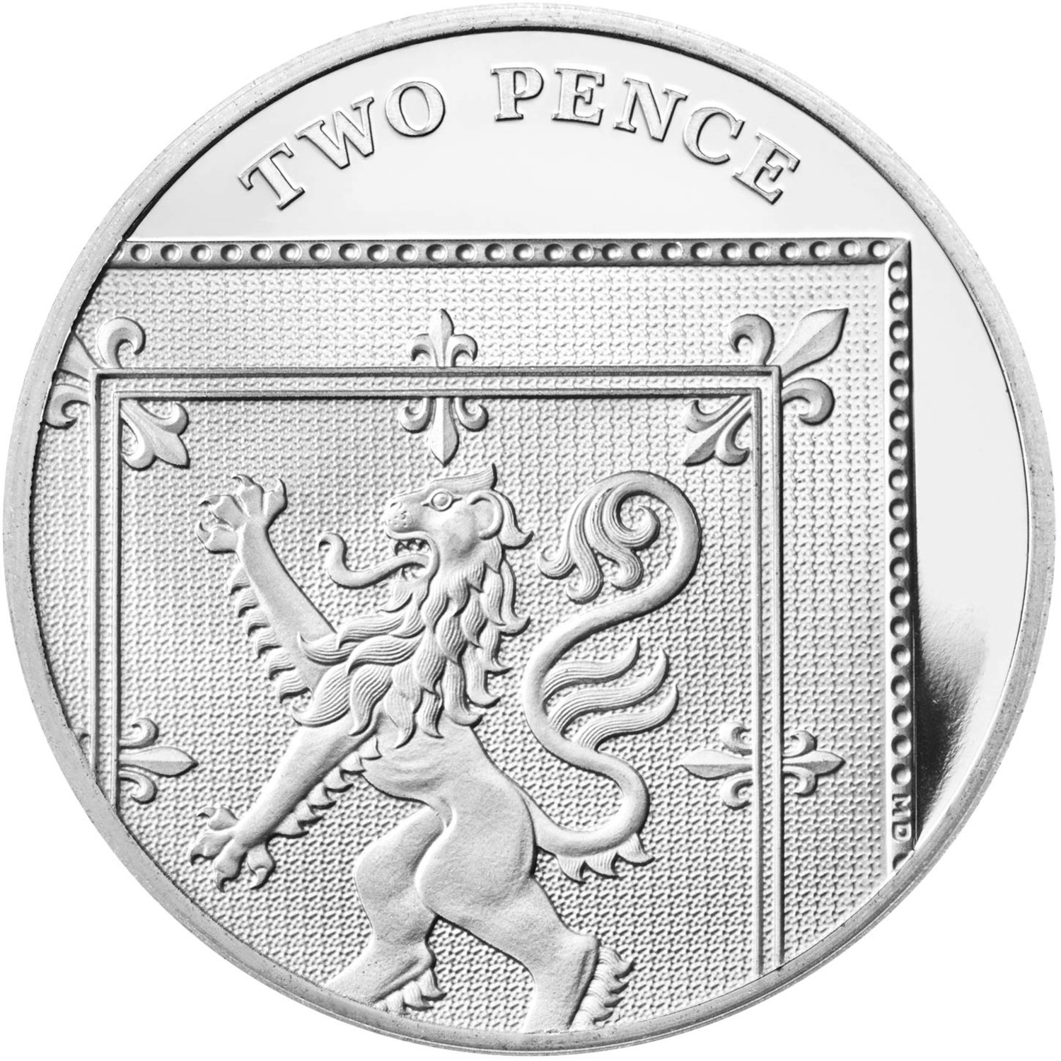 2 Pence - Elizabeth II 5th portrait; Royal Shield, Silver Proof reverse