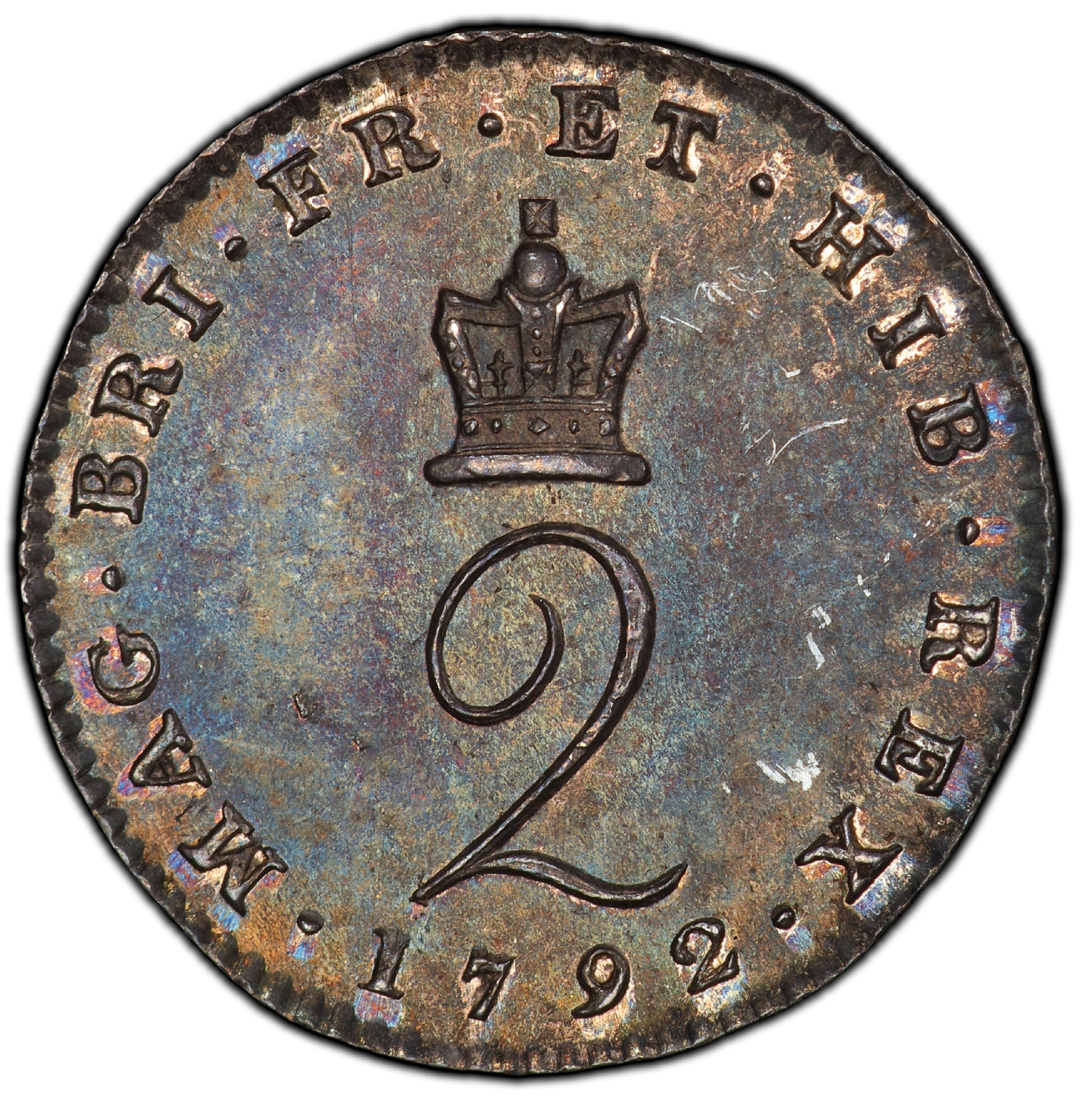 2 Pence - George III Thin numerals; incl. Maundy reverse