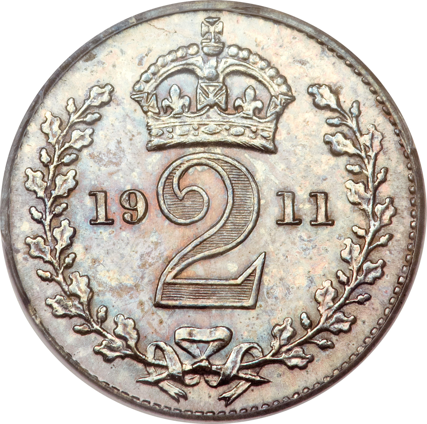 2 Pence - George V 1st Maundy issue reverse