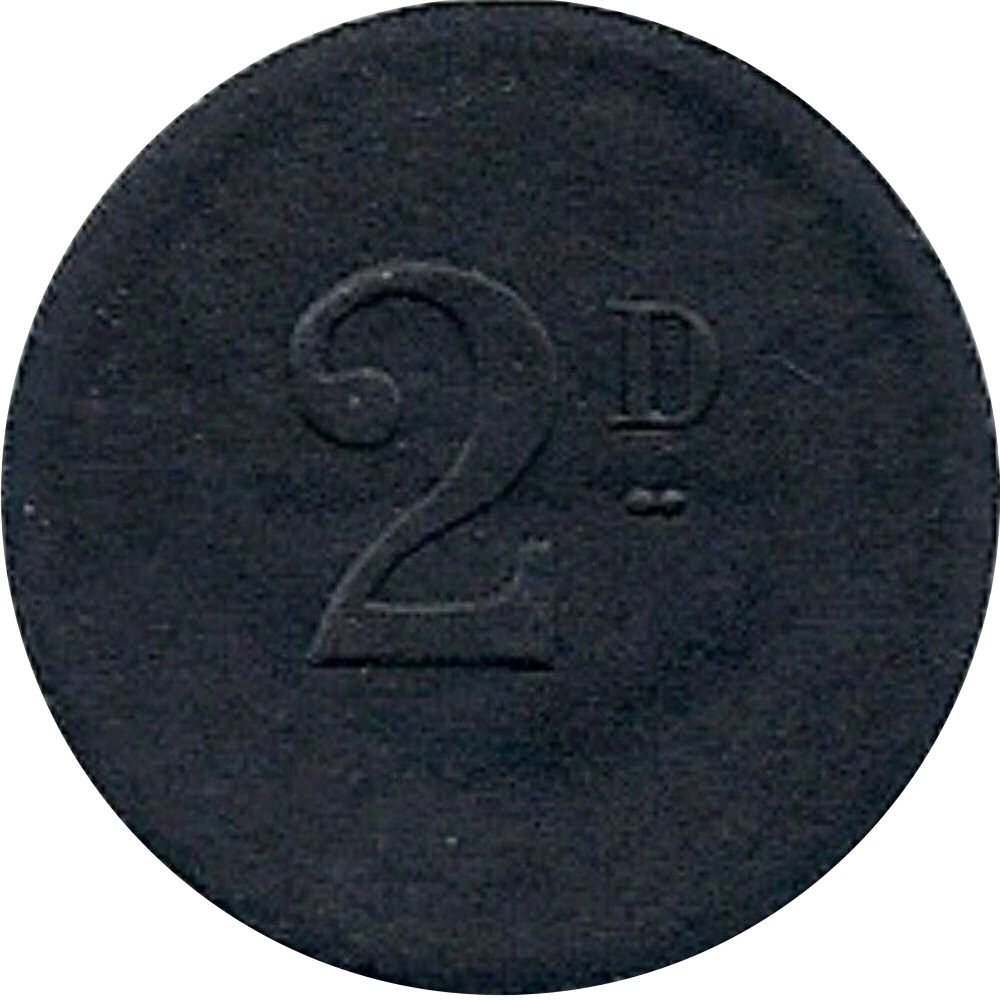 2 Pence - Leigh Corporation Transport reverse