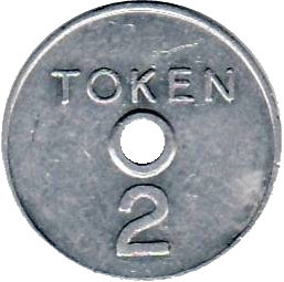 2 Pence - North West Public Transport Token reverse