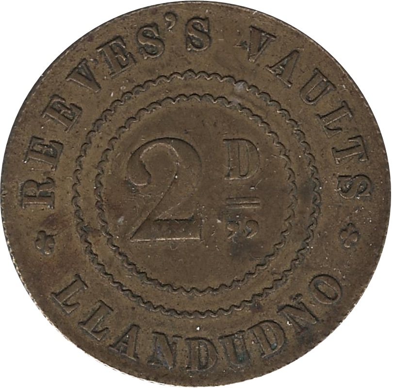 2 Pence - Reeve's Vaults Llandudno, Wales reverse