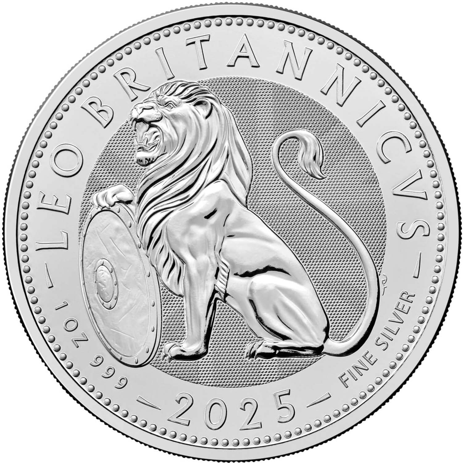 2 Pounds - Charles III British Lion; 1oz Fine Silver reverse
