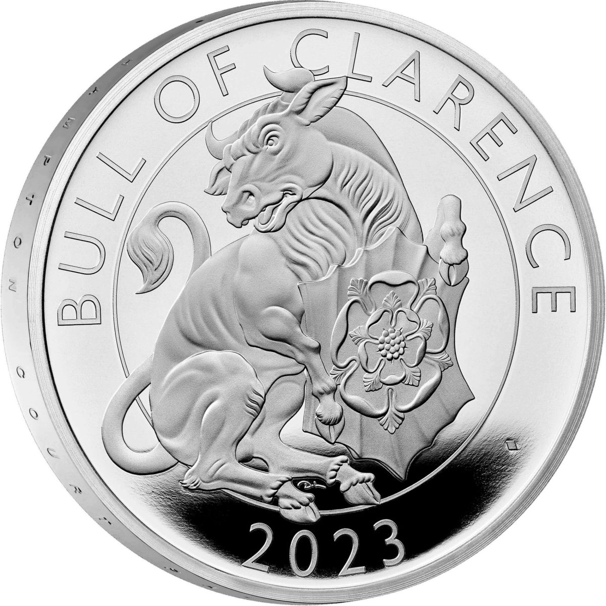 2 Pounds - Charles III Bull of Clarence; Silver Proof reverse
