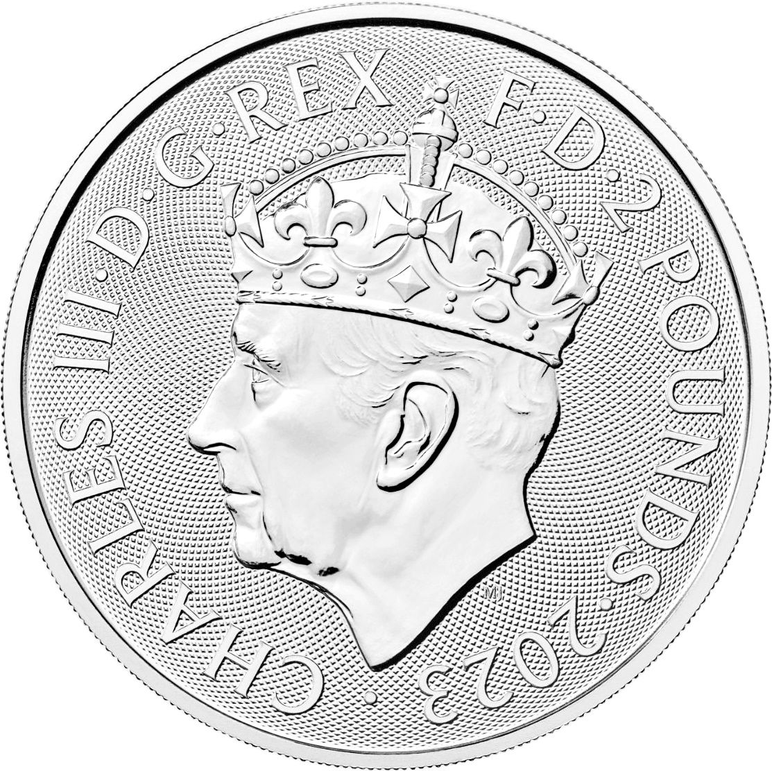2 Pounds - Charles III Coronation; 1 oz Fine Silver obverse
