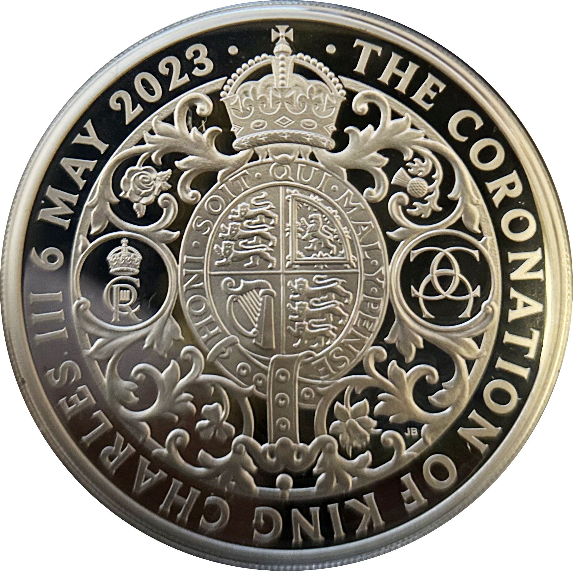 2 Pounds - Charles III Coronation; Silver Proof reverse