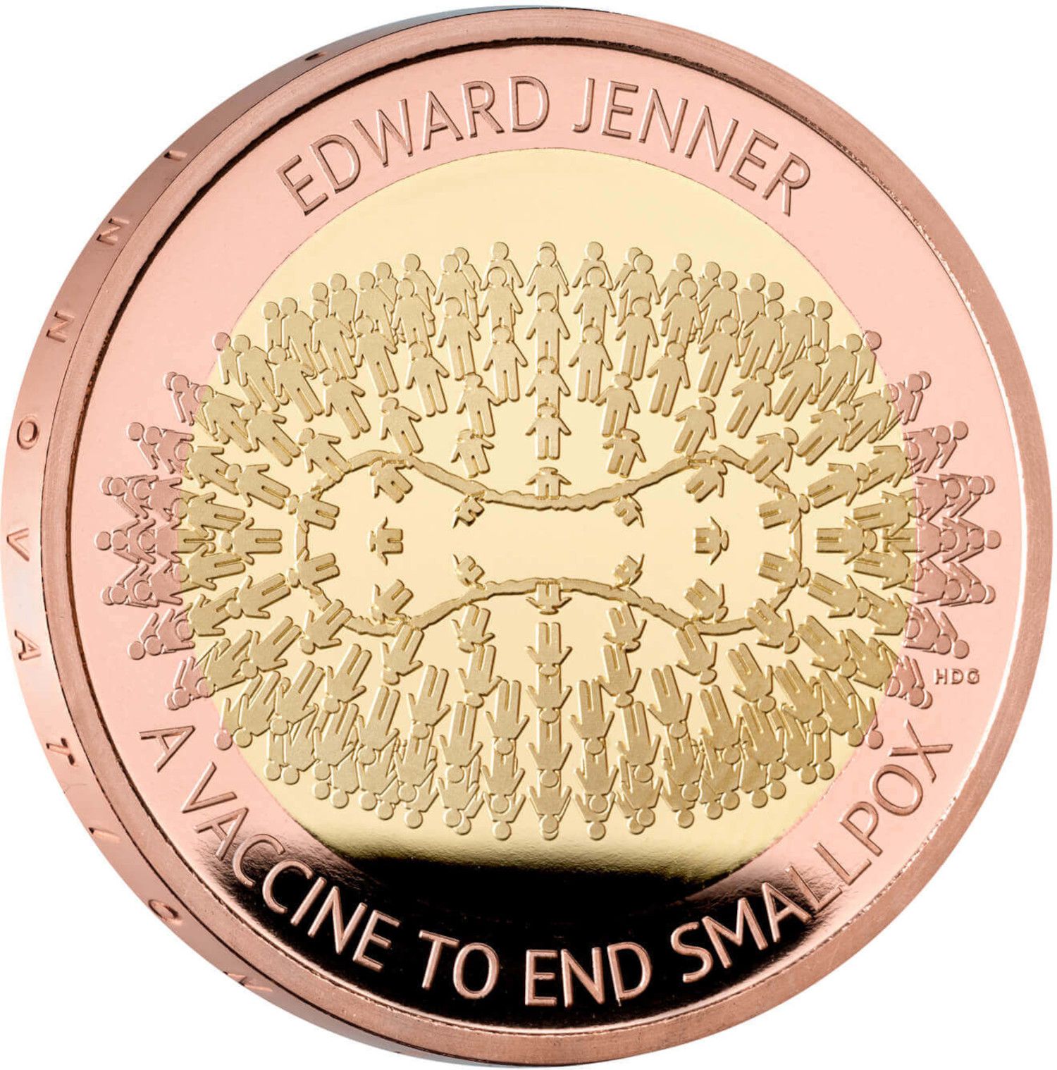 2 Pounds - Charles III Edward Jenner; Gold Proof reverse