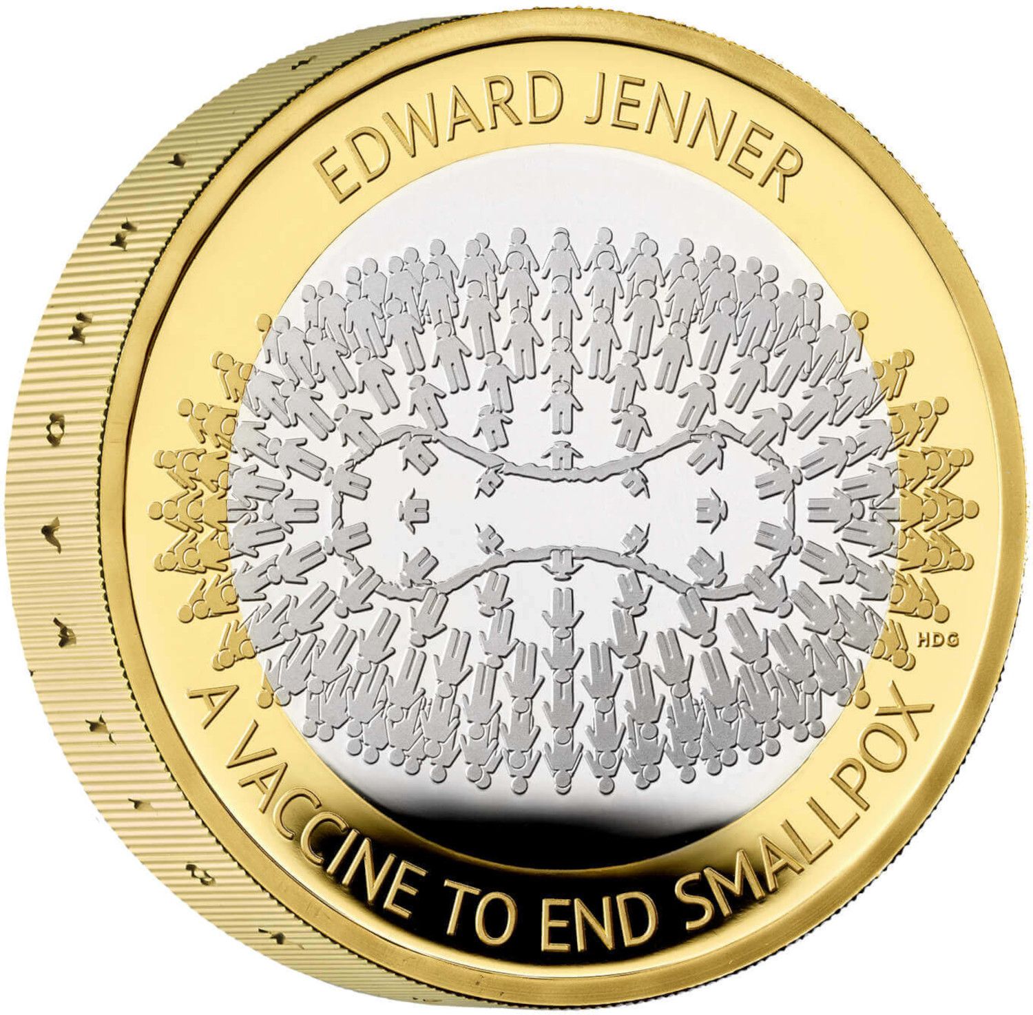 2 Pounds - Charles III Edward Jenner; Silver Piedfort reverse