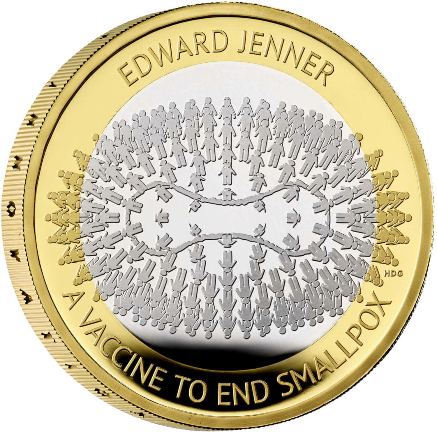 2 Pounds - Charles III Edward Jenner; Silver Proof reverse