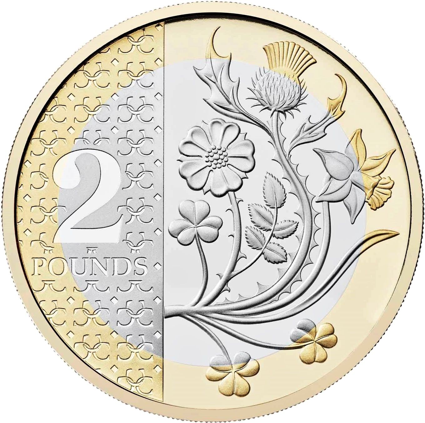 2 Pounds - Charles III English Rose reverse