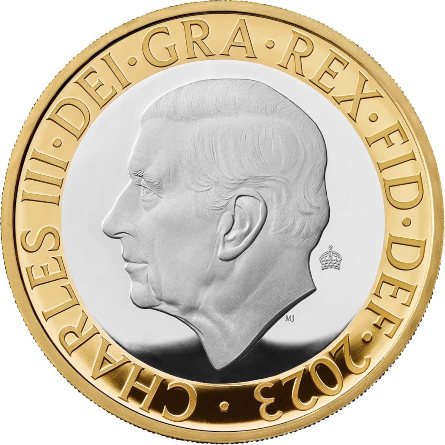 2 Pounds - Charles III English Rose; Silver Proof obverse