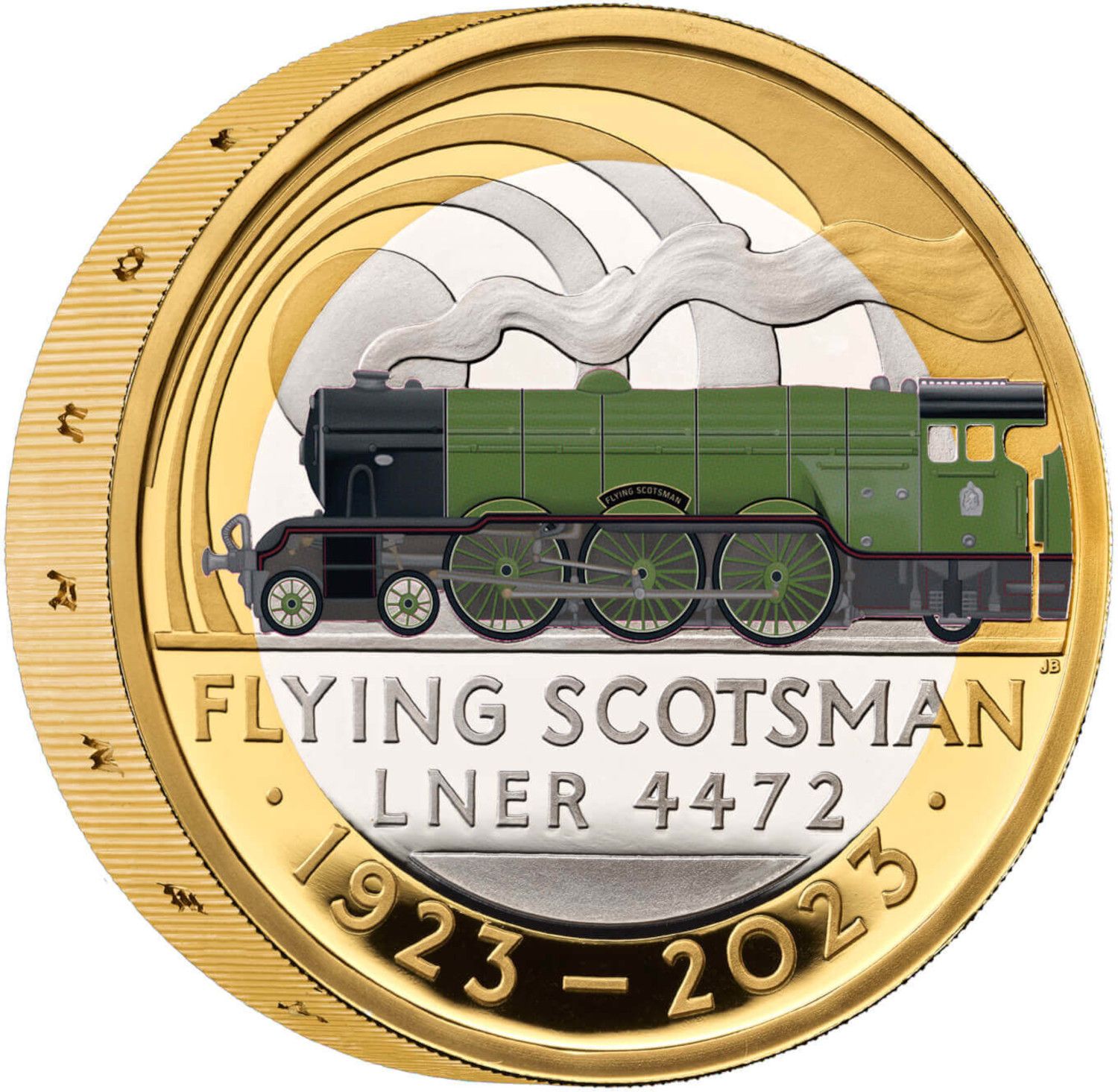 2 Pounds - Charles III Flying Scotsman Centenary; Silver Piedfort reverse