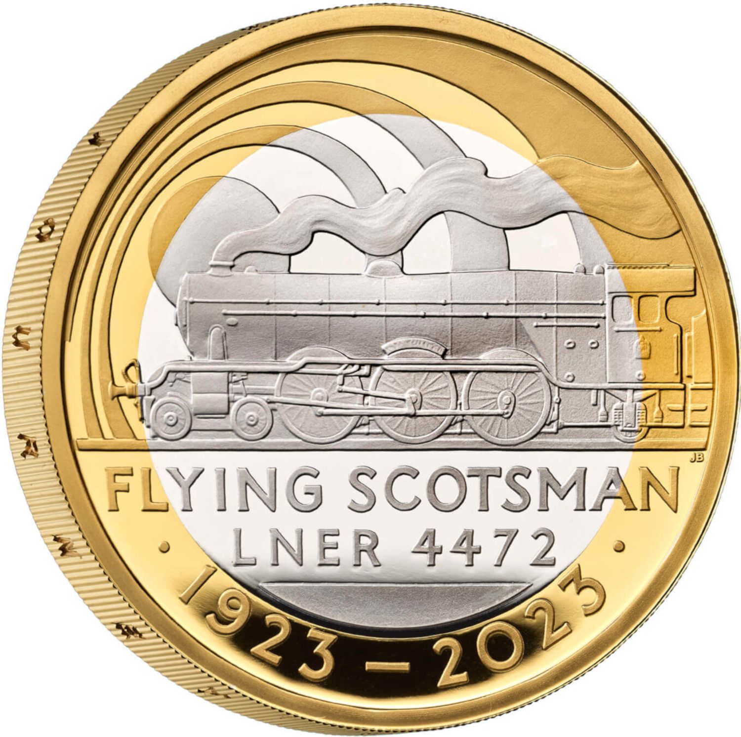 2 Pounds - Charles III Flying Scotsman Centenary; Silver Proof reverse