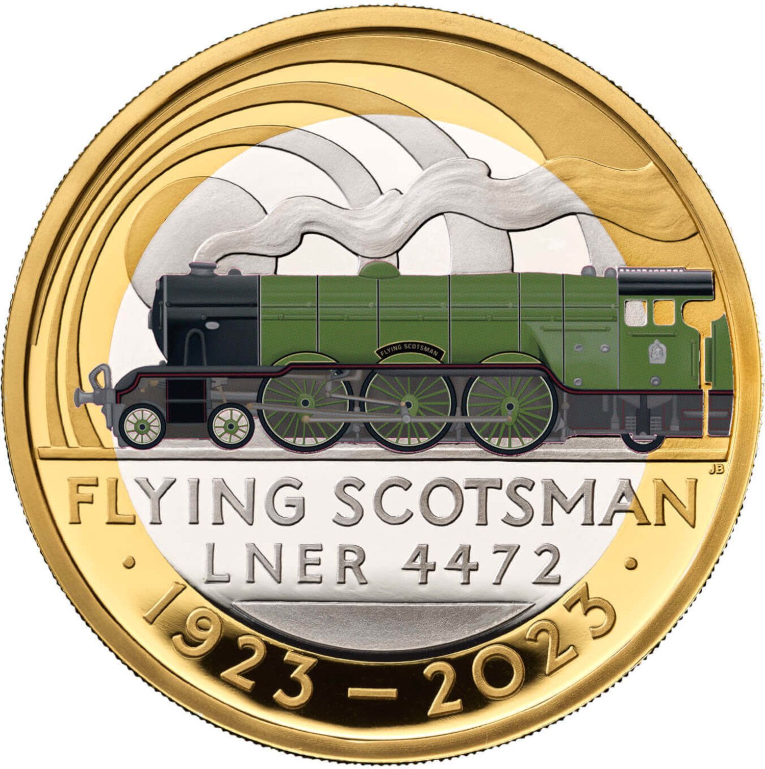 2 Pounds - Charles III Flying Scotsman Centenary; Silver Proof reverse