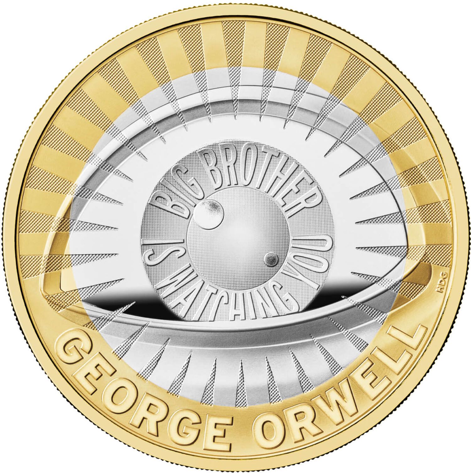 2 Pounds - Charles III George Orwell; Silver Proof reverse