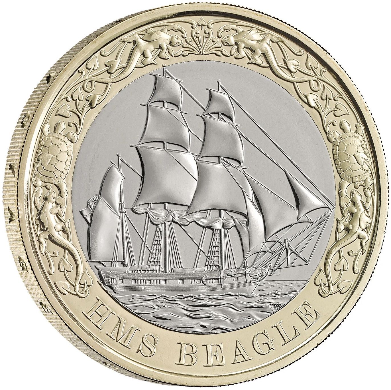 2 Pounds - Charles III HMS Beagle reverse