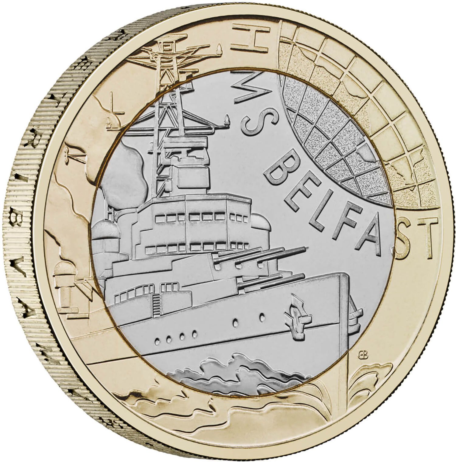 2 Pounds - Charles III HMS Belfast reverse