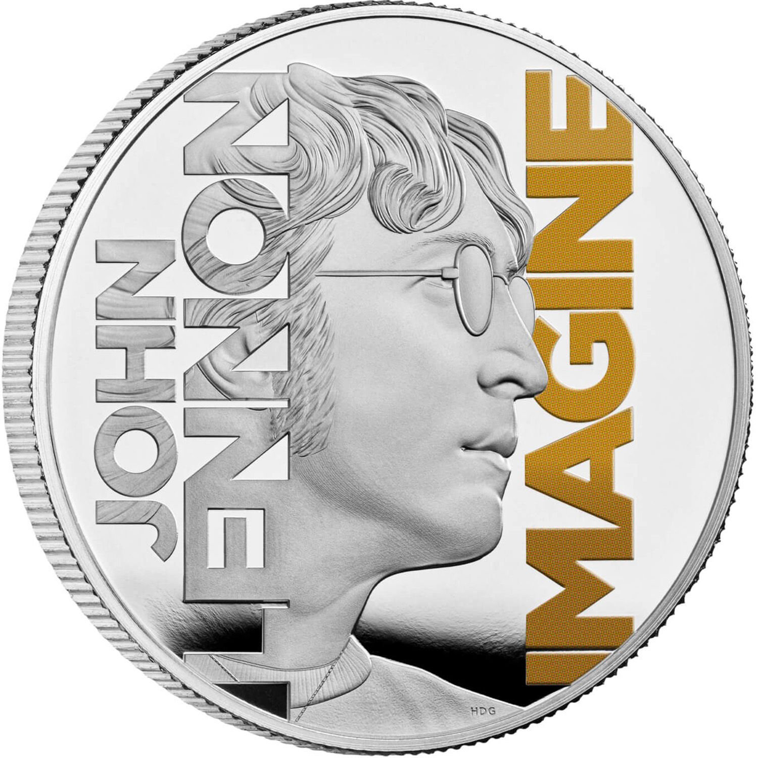 2 Pounds - Charles III John Lennon; Silver Proof reverse