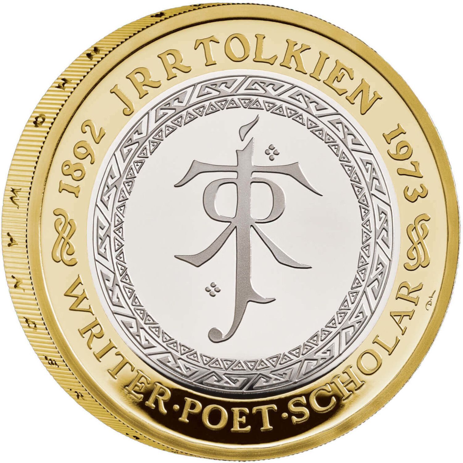 2 Pounds - Charles III JRR Tolkien; Silver Proof reverse