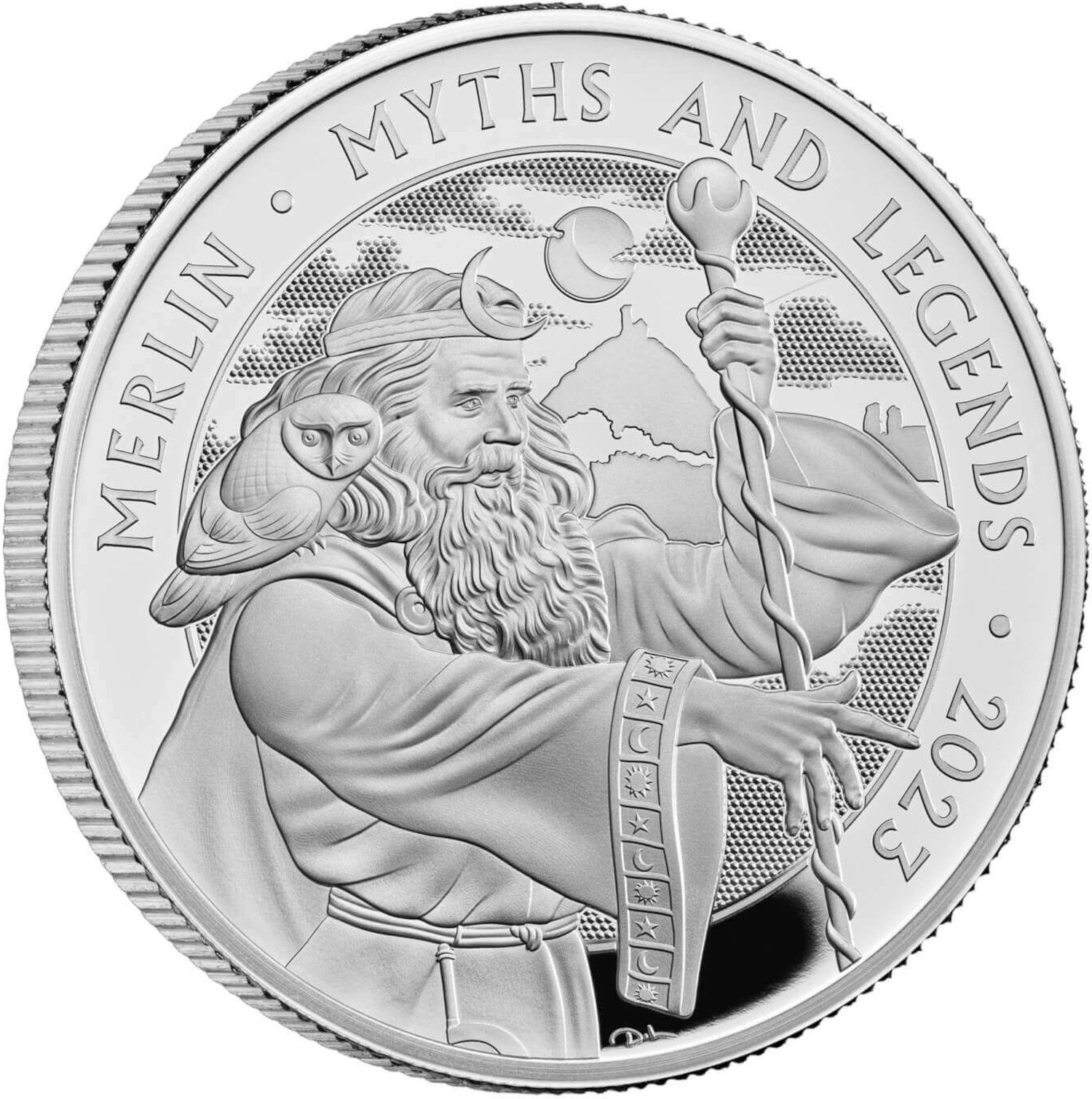 2 Pounds - Charles III Merlin; Silver Proof reverse