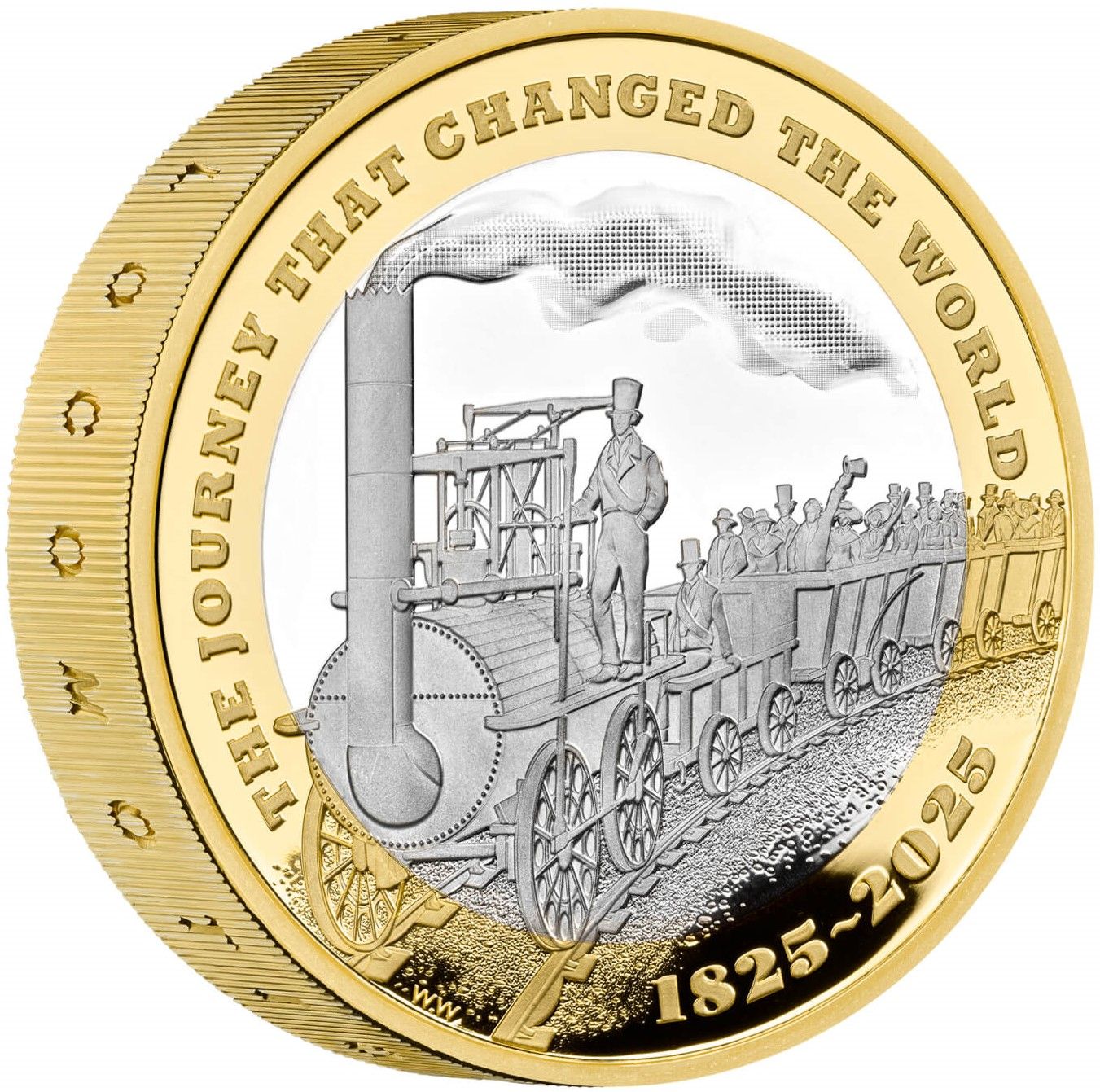 2 Pounds - Charles III Modern Railway; Silver Piedfort reverse