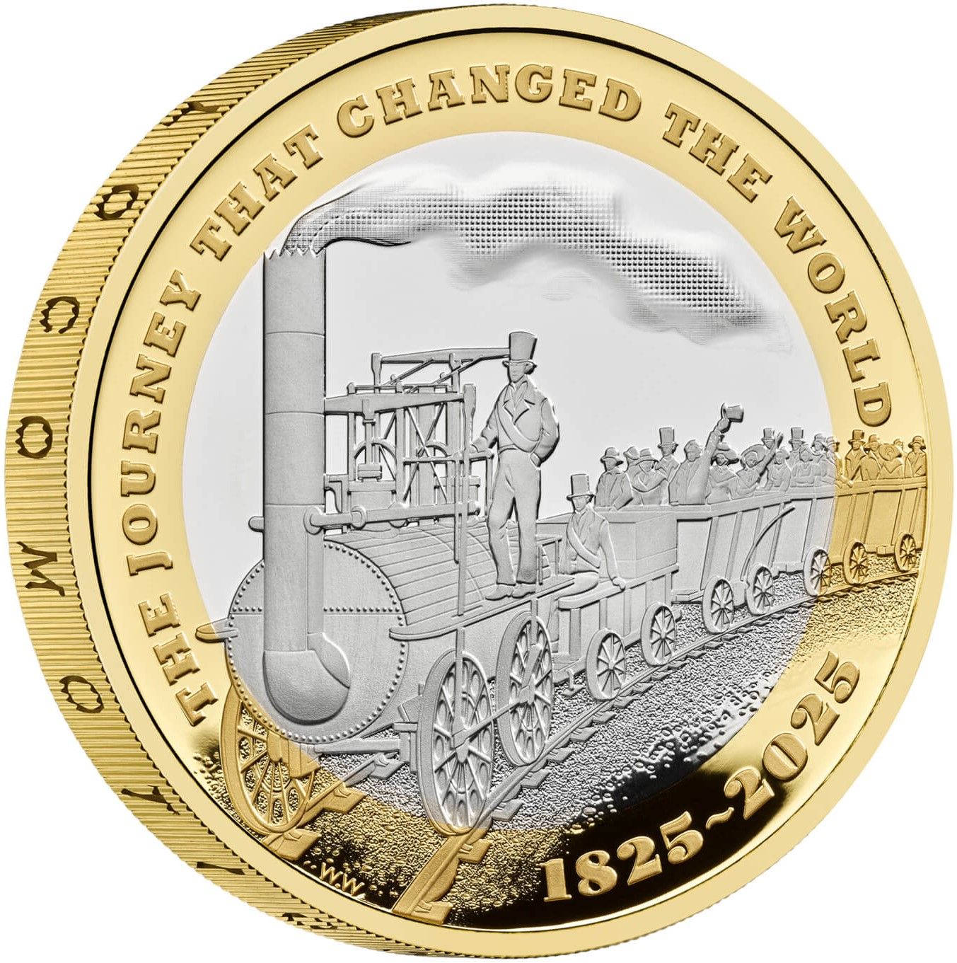 2 Pounds - Charles III Modern Railway; Silver Proof reverse