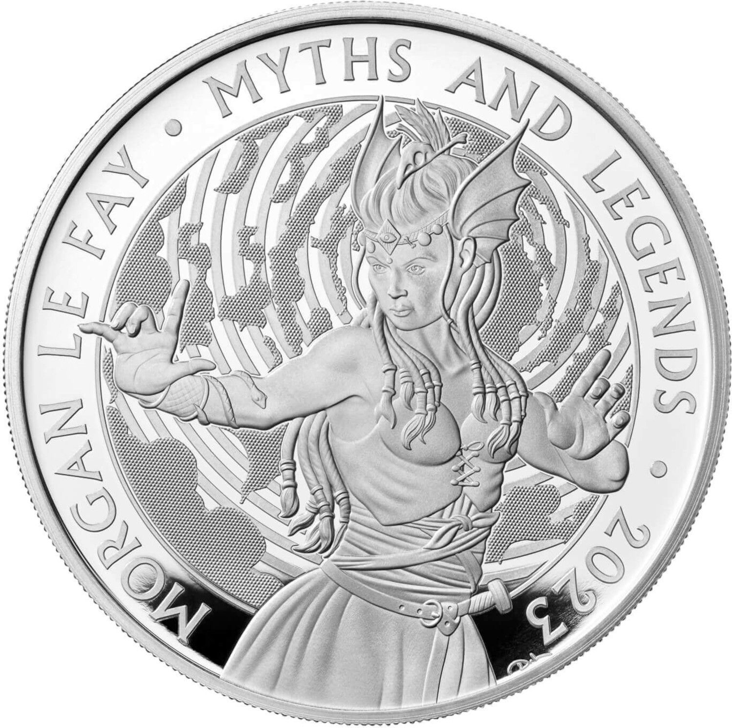 2 Pounds - Charles III Morgan Le Fay; Silver Proof reverse