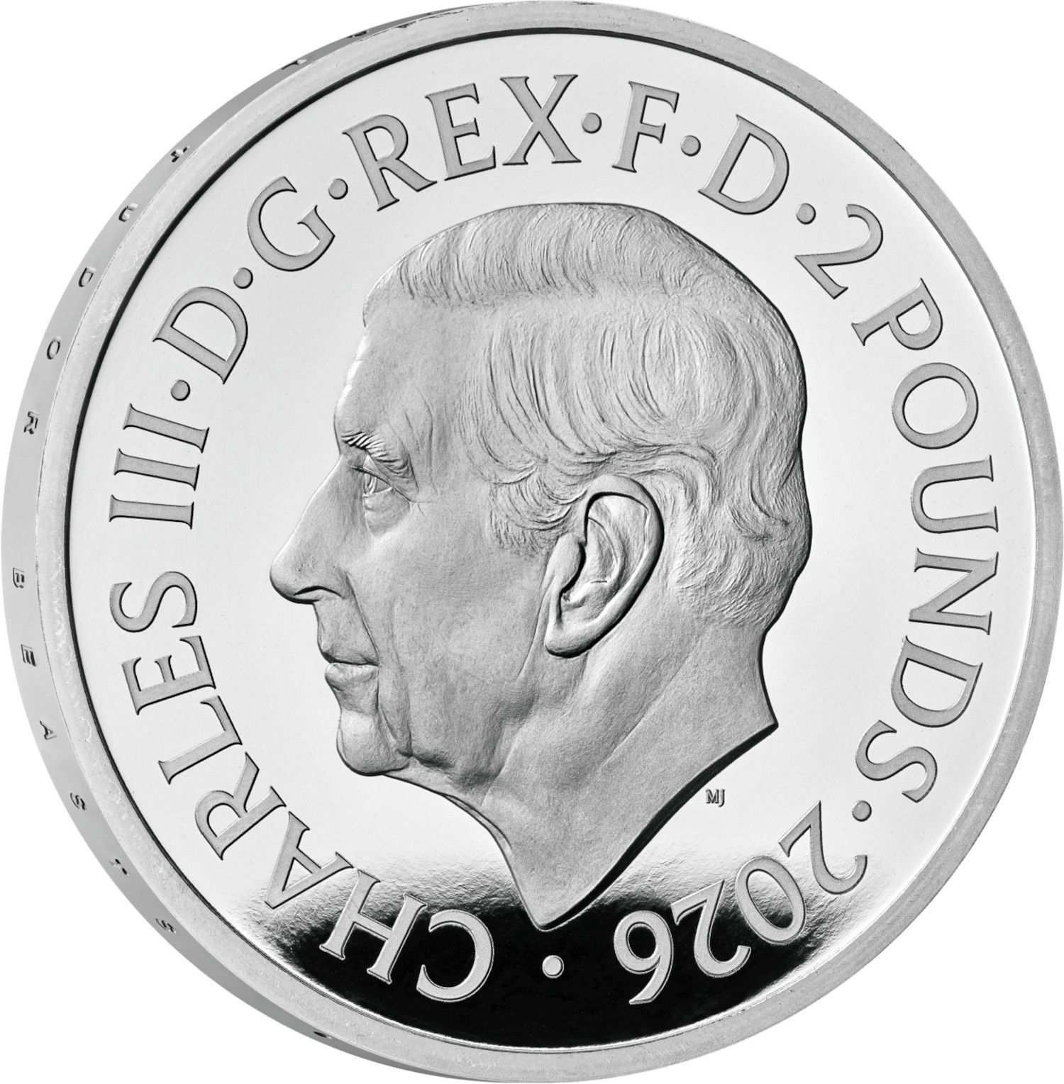 2 Pounds - Charles III Queen's Lion; Silver Proof obverse