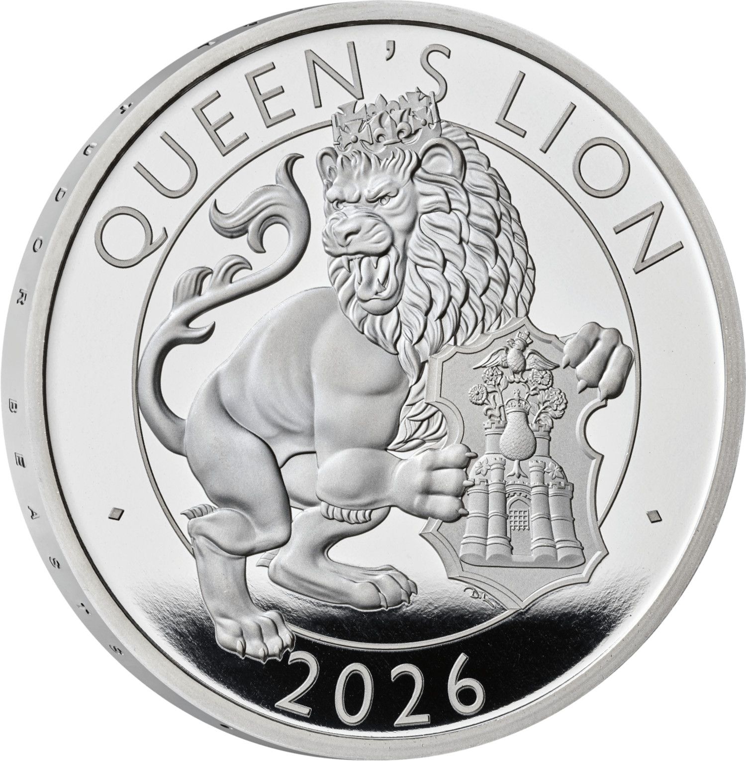 2 Pounds - Charles III Queen's Lion; Silver Proof reverse