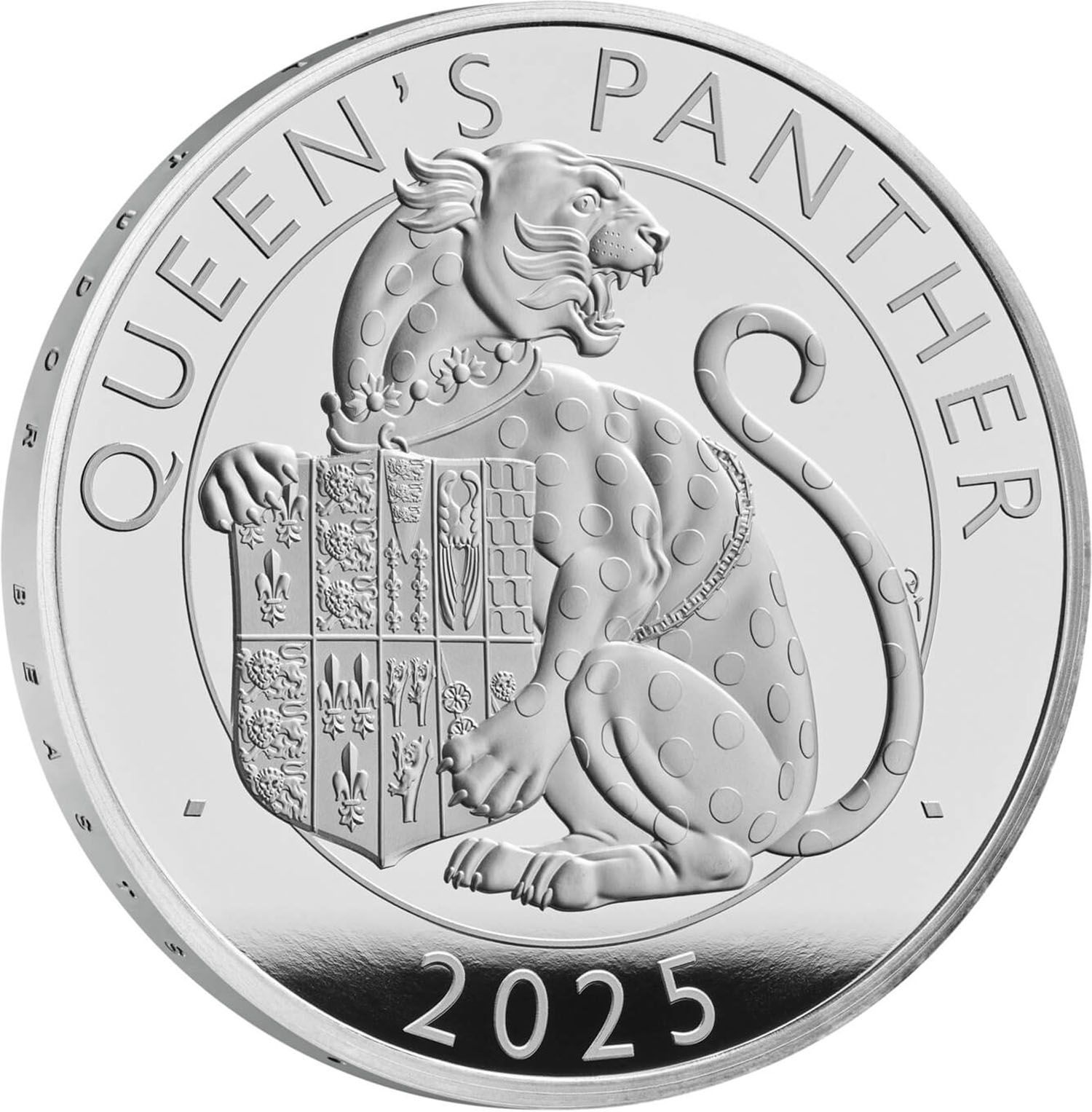 2 Pounds - Charles III Queen's Panther; Silver Proof reverse