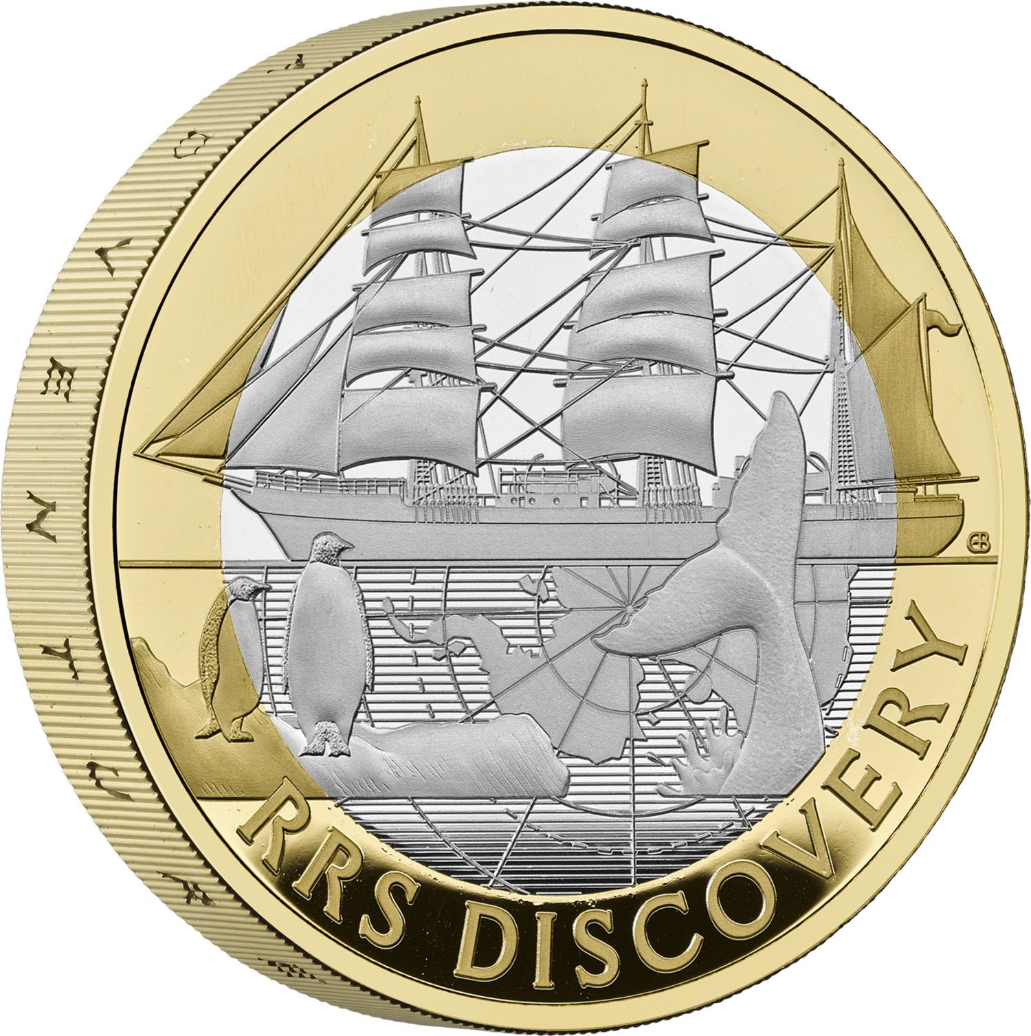 2 Pounds - Charles III RRS Discovery; Silver Piedfort reverse