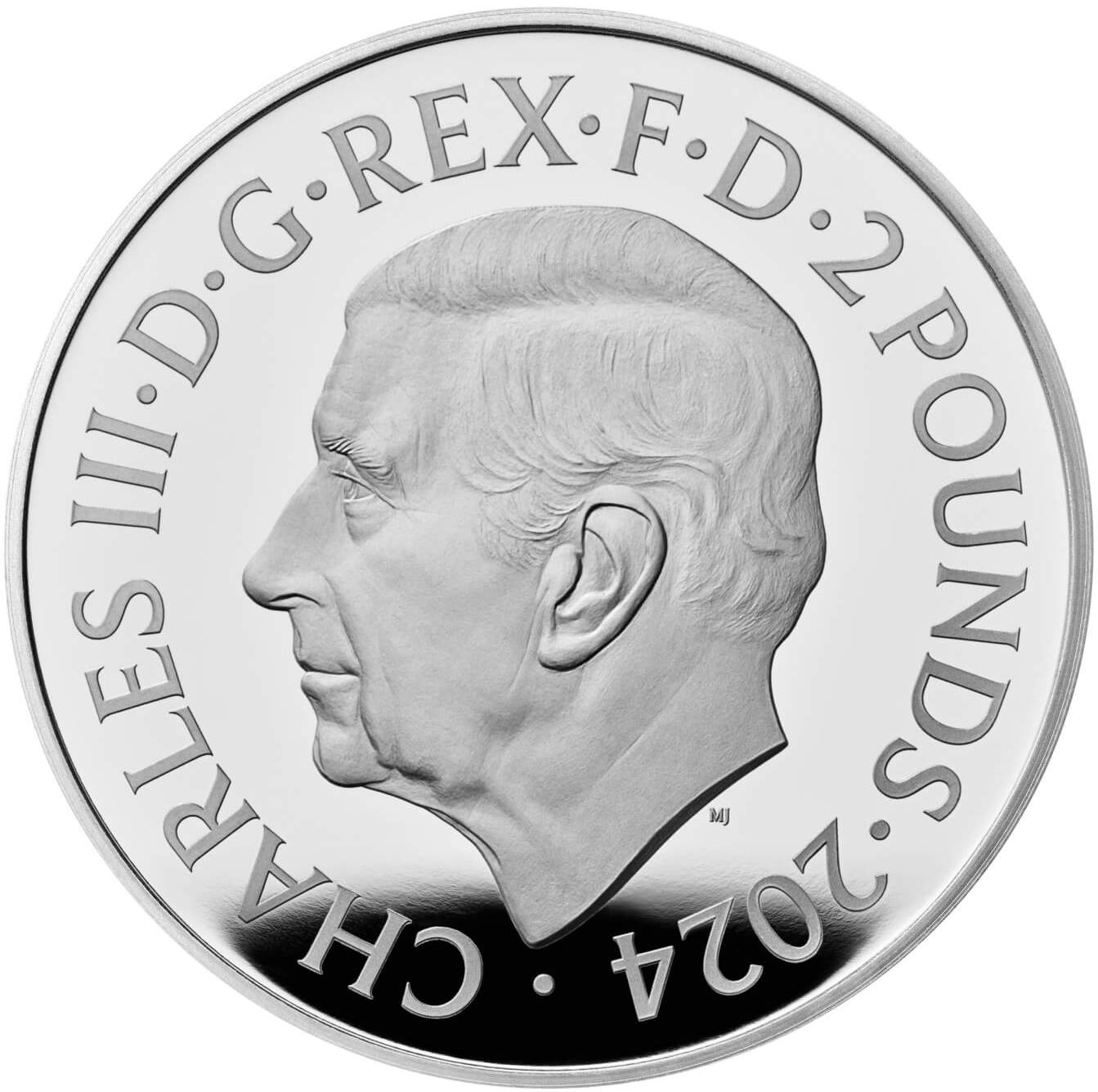 2 Pounds - Charles III Seymour Unicorn; Silver Proof obverse