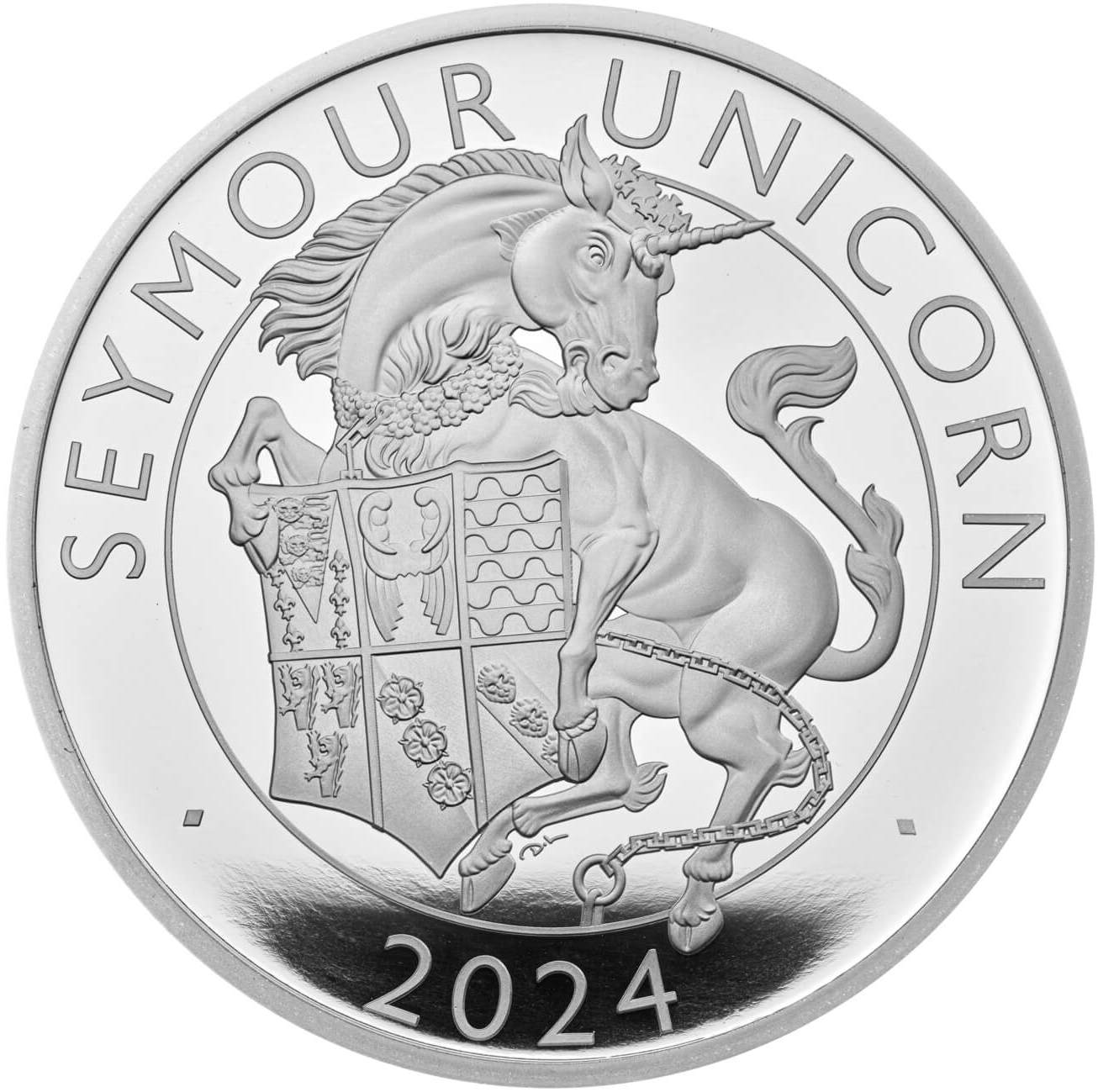 2 Pounds - Charles III Seymour Unicorn; Silver Proof reverse