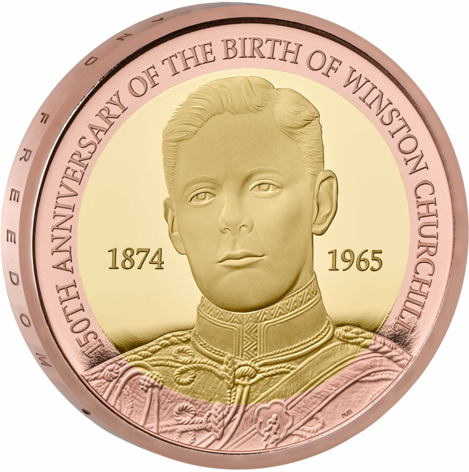 2 Pounds - Charles III Sir Winston Churchill; Gold Proof reverse