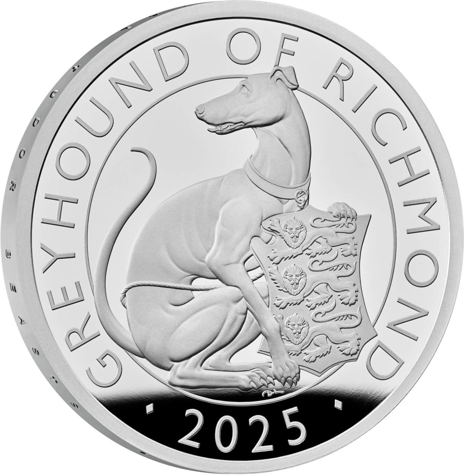 2 Pounds - Charles III The Greyhound of Richmond; Silver Proof reverse