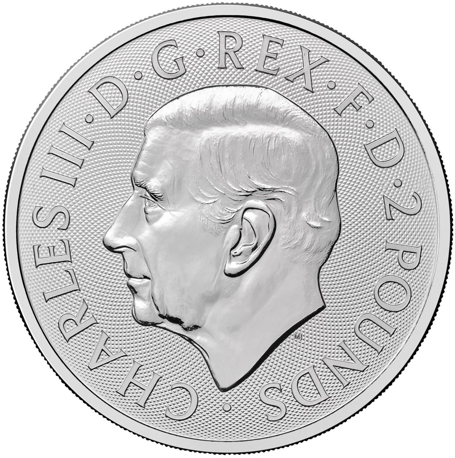 2 Pounds - Charles III The Lion & The Eagle; 1oz Fine Silver obverse