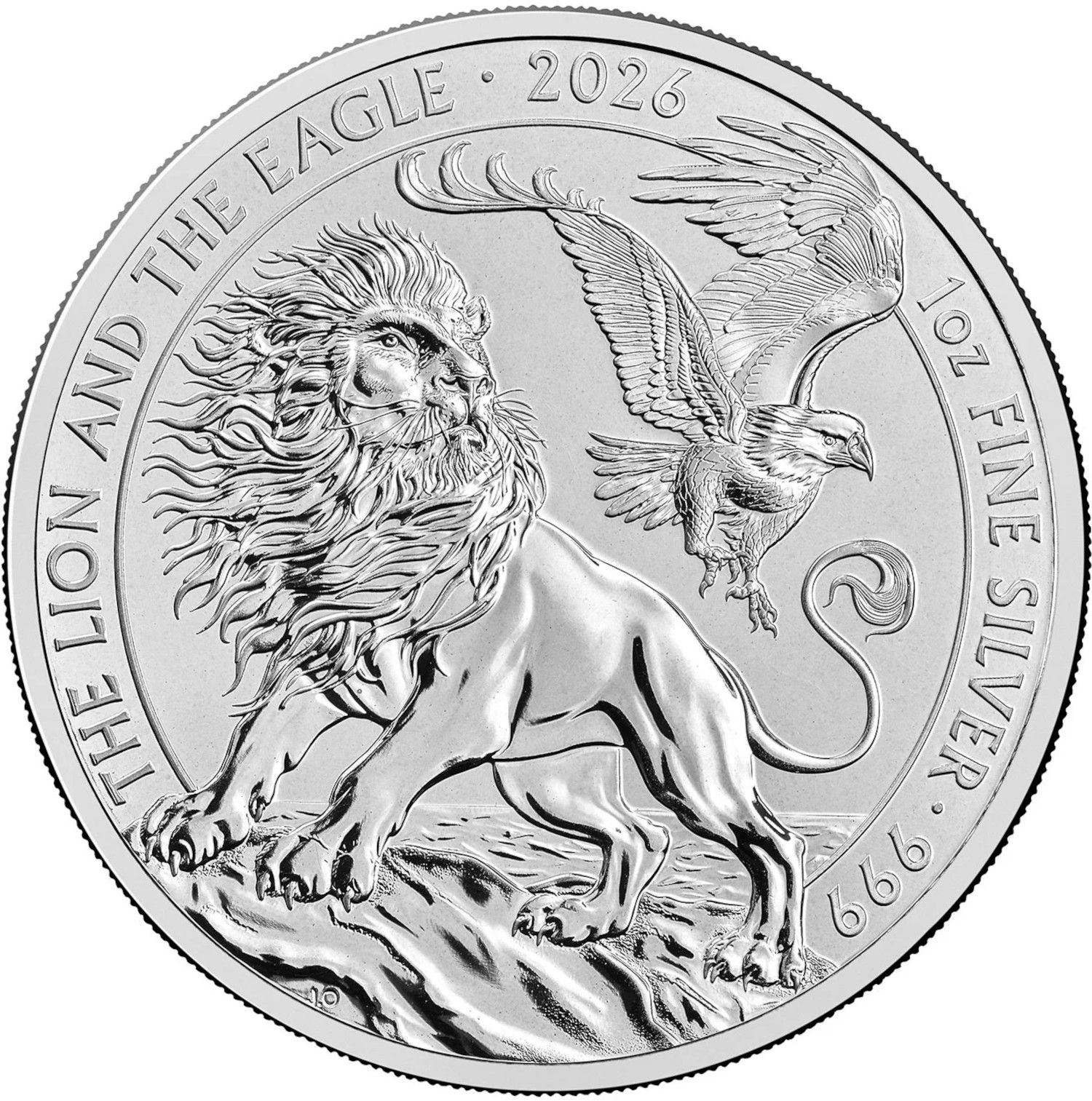 2 Pounds - Charles III The Lion & The Eagle; 1oz Fine Silver reverse