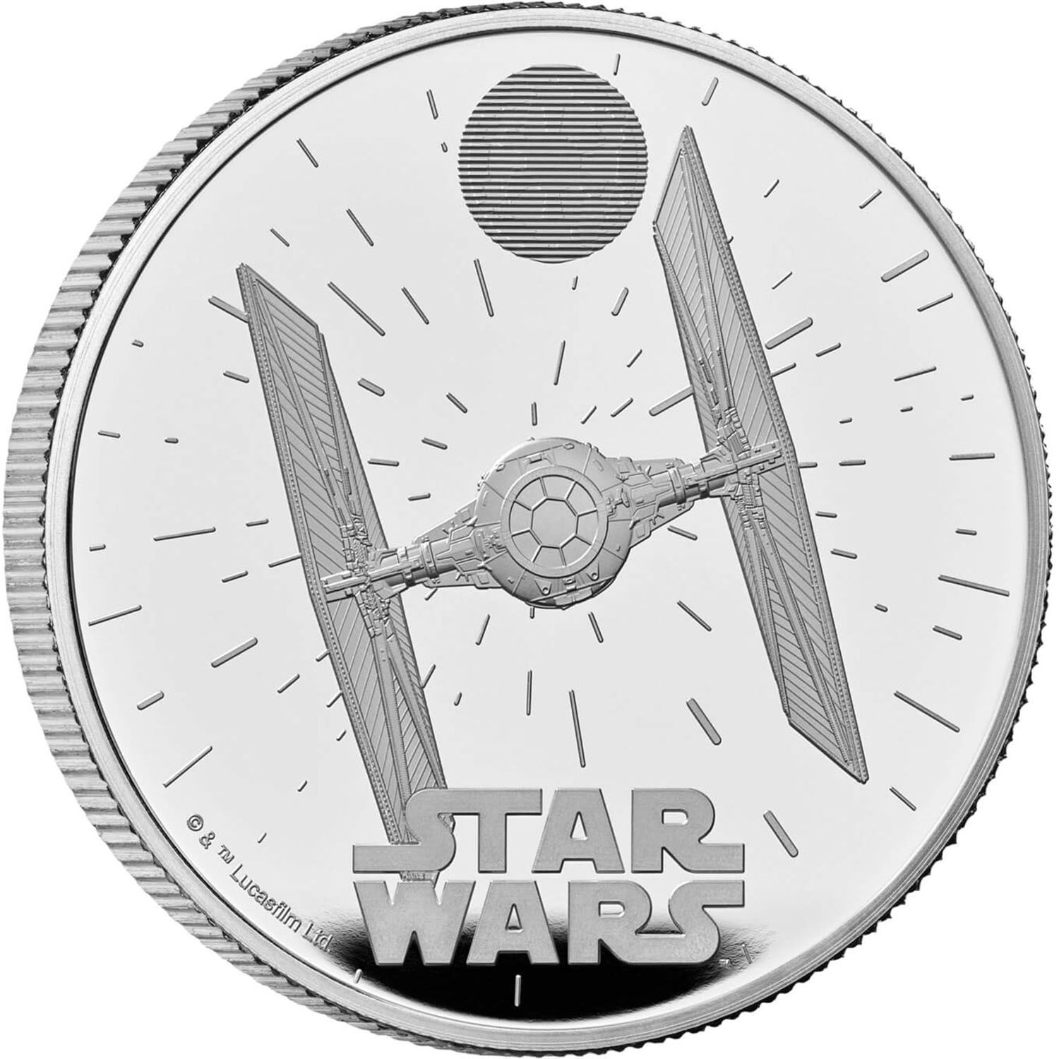 2 Pounds - Charles III TIE Fighter; Silver Proof reverse