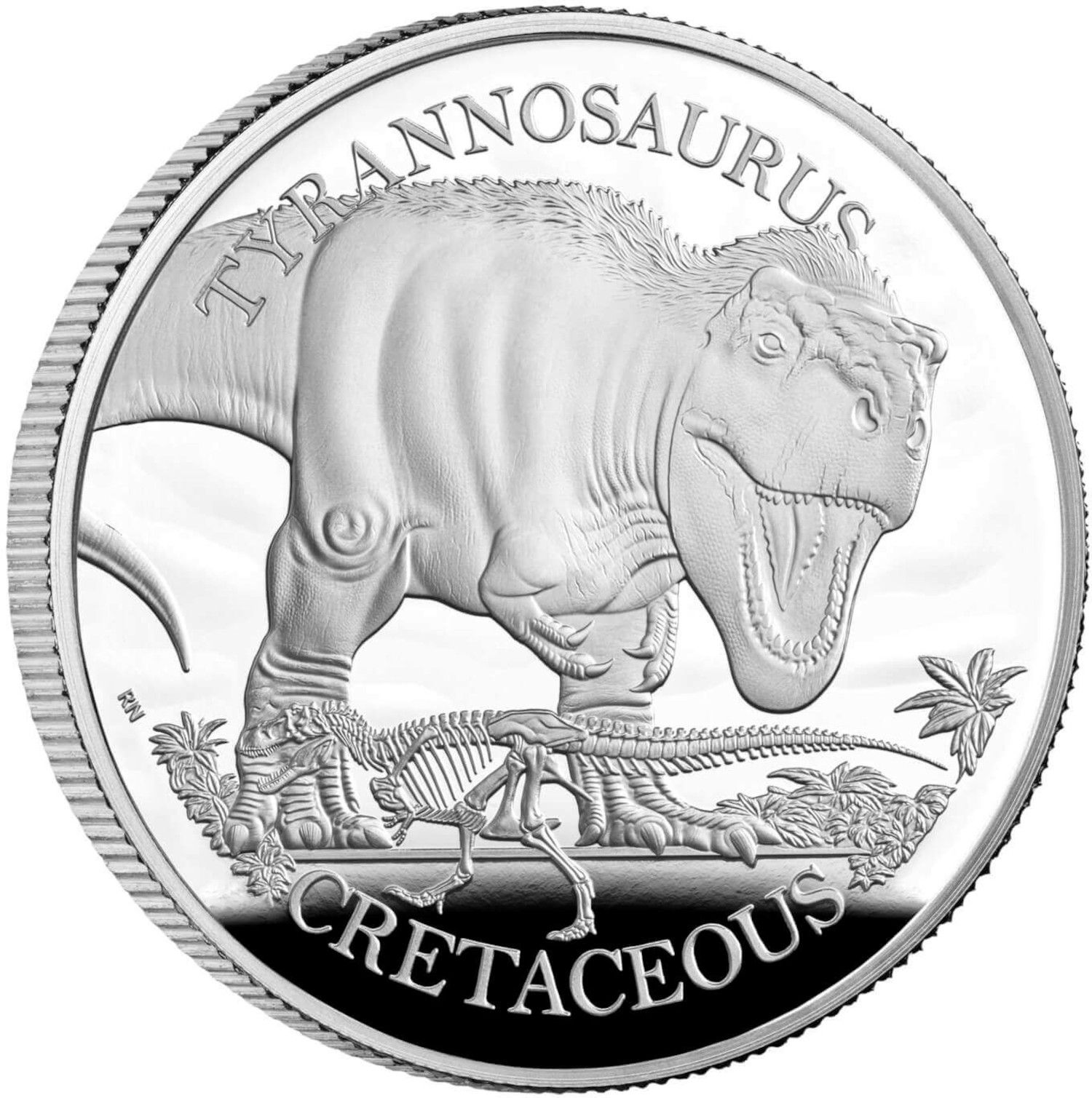2 Pounds - Charles III Tyrannosaurus; Silver Proof reverse
