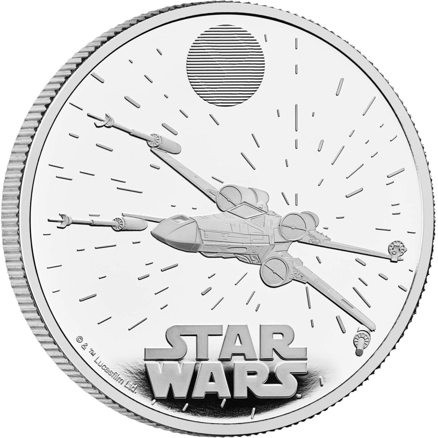 2 Pounds - Charles III X-Wing; Silver Proof reverse