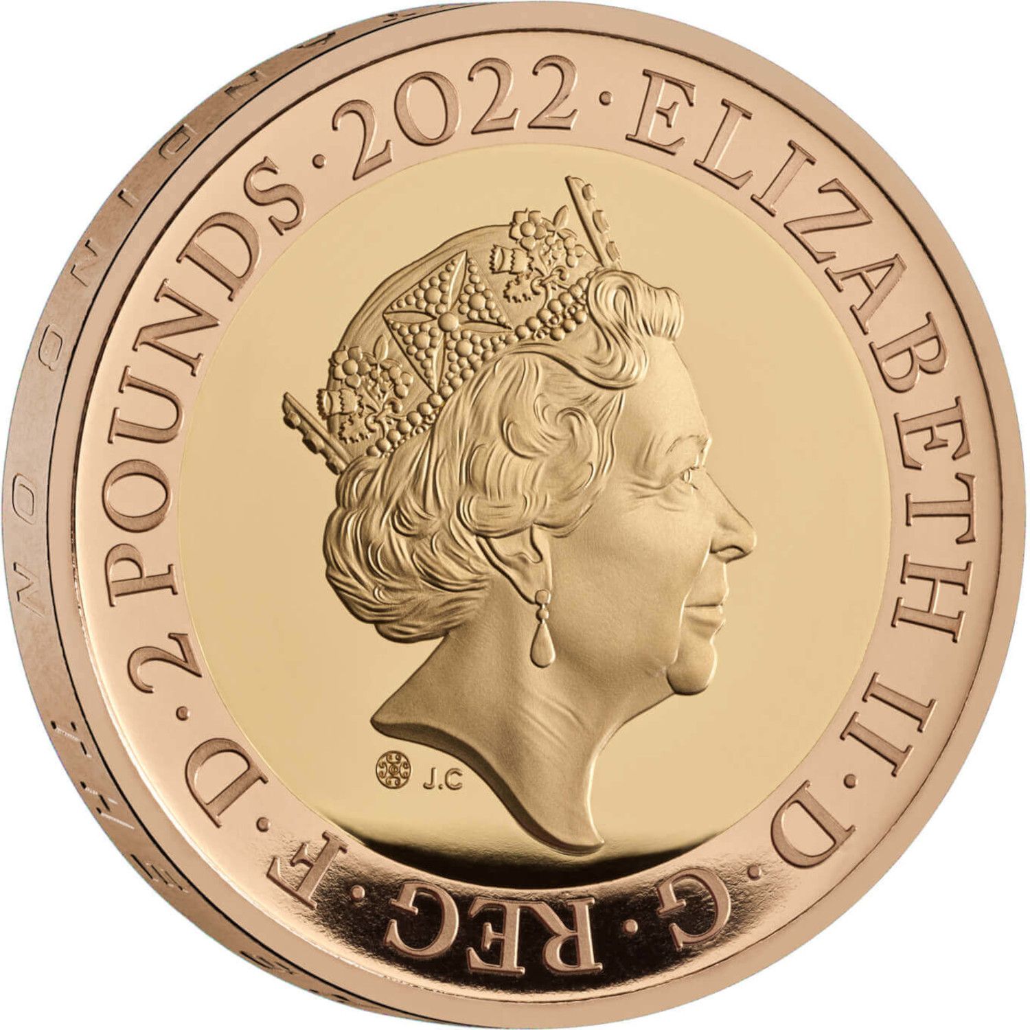 2 Pounds - Elizabeth II 25th Anniversary £2; Gold Proof obverse