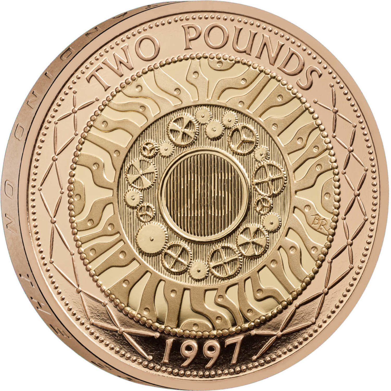 2 Pounds - Elizabeth II 25th Anniversary £2; Gold Proof reverse