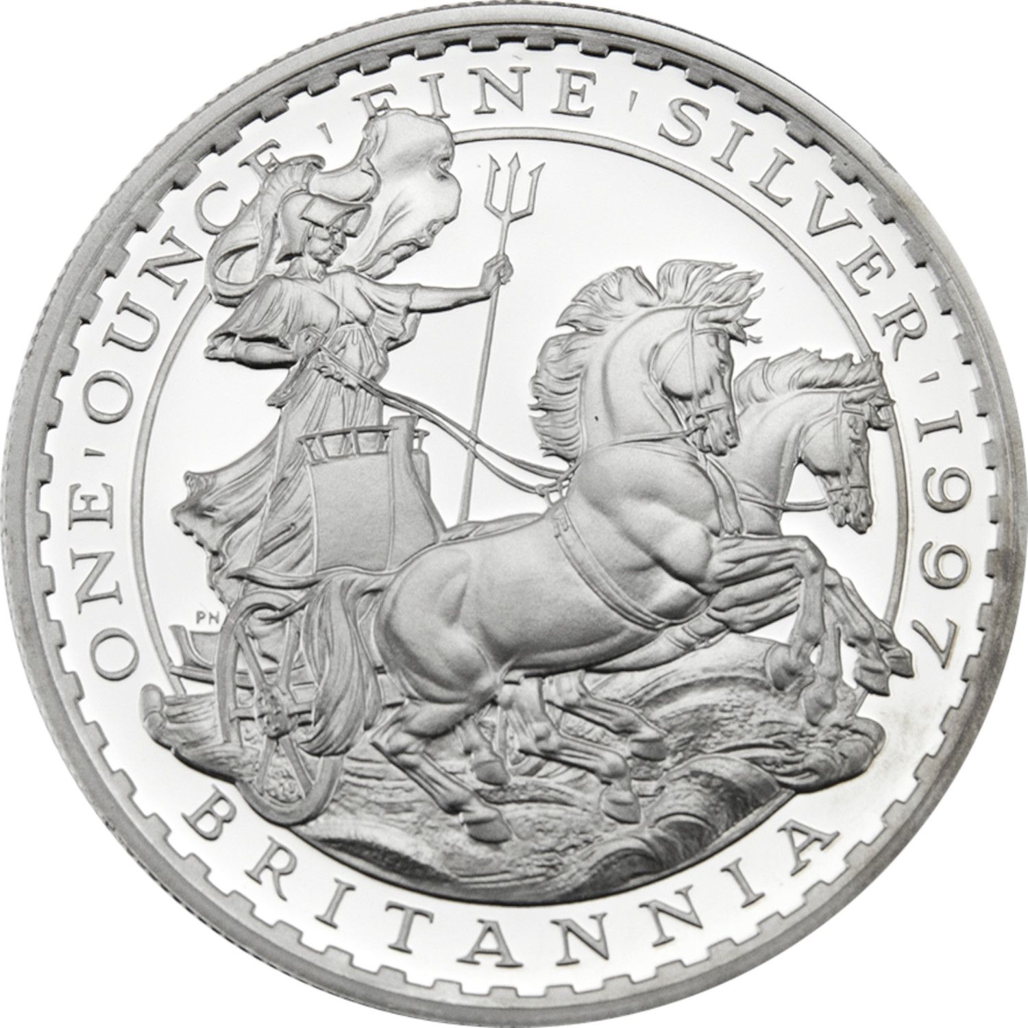 2 Pounds - Elizabeth II 3rd portrait; 1 oz Fine Silver