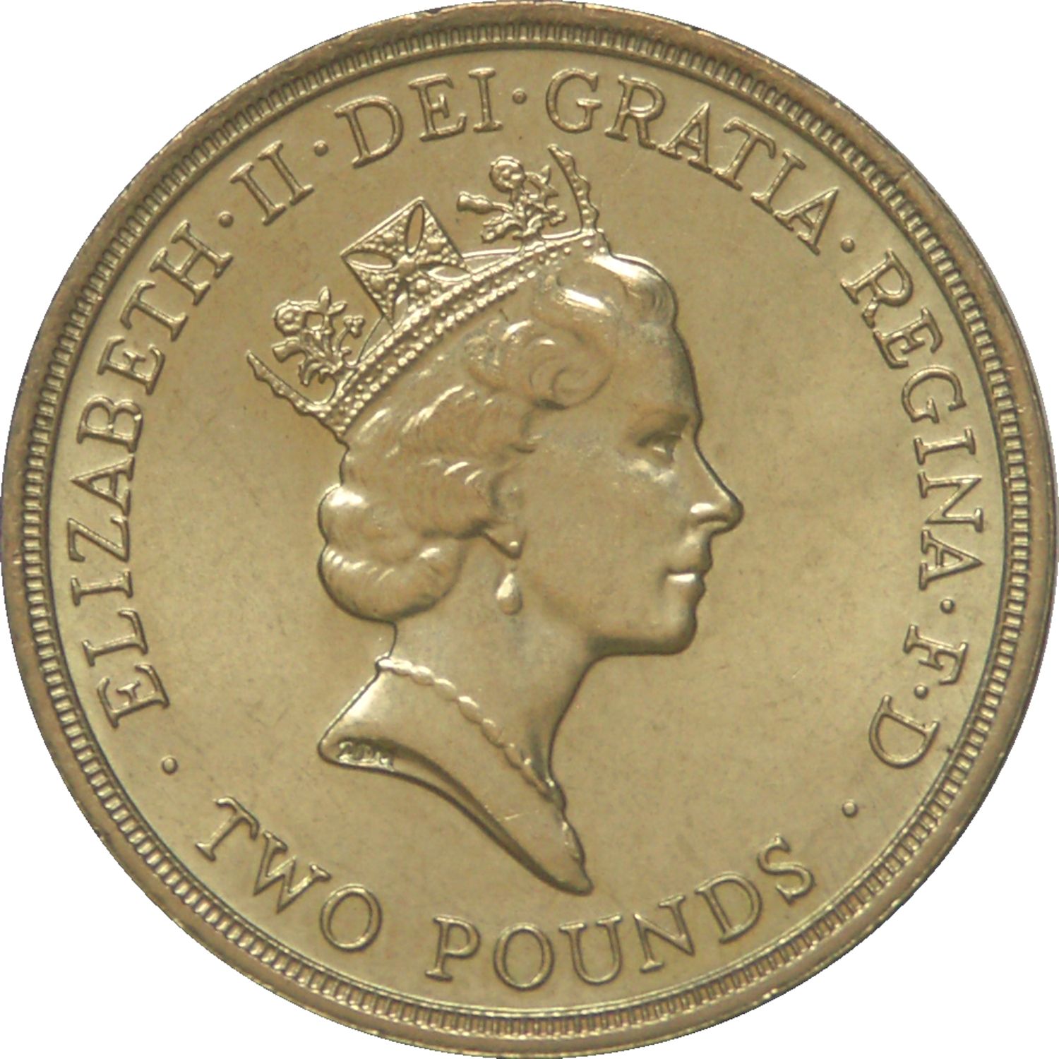 2 Pounds - Elizabeth II 3rd portrait; Claim of Right obverse