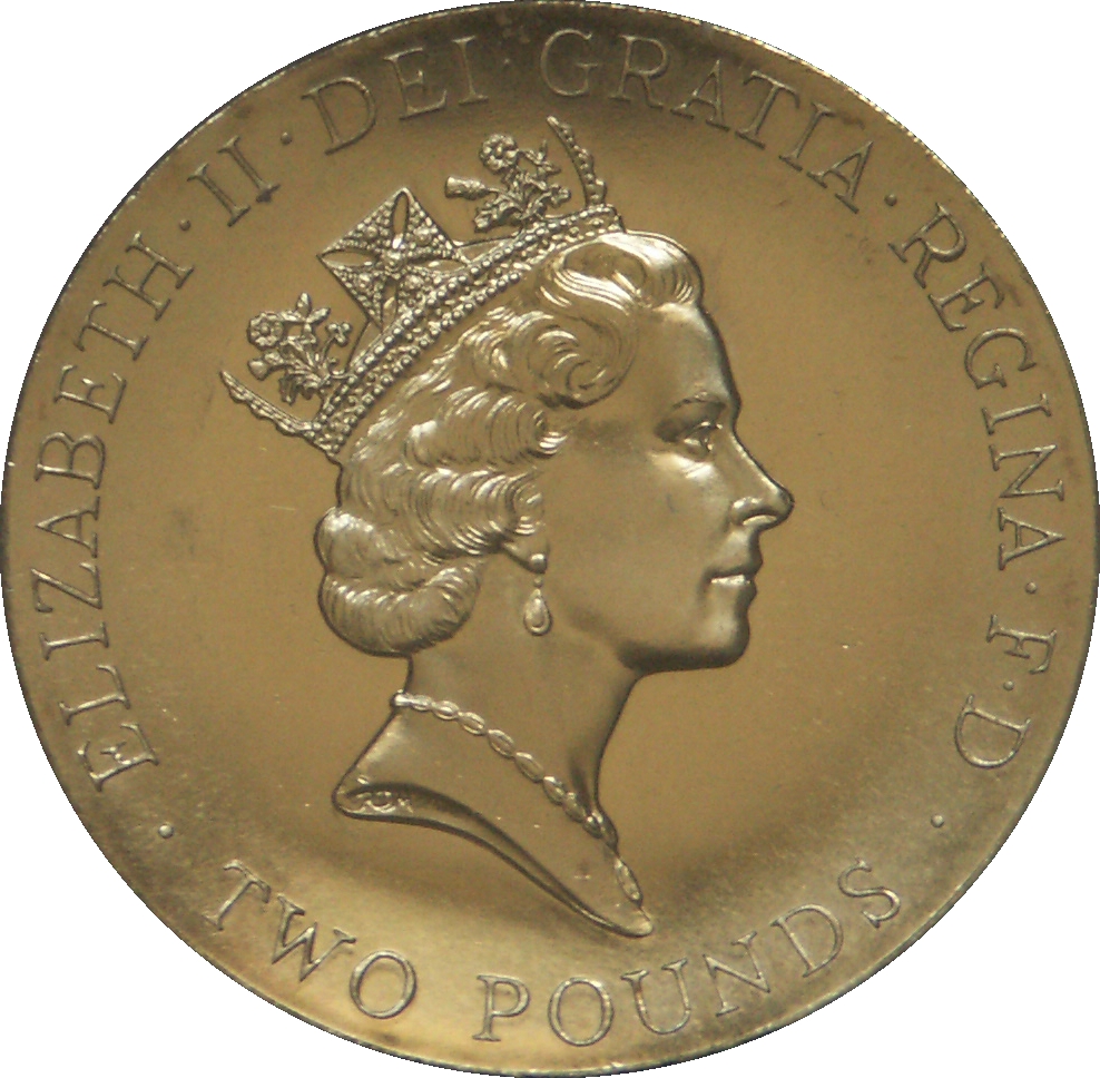 2 Pounds - Elizabeth II 3rd portrait; UEFA Euro 1996 obverse