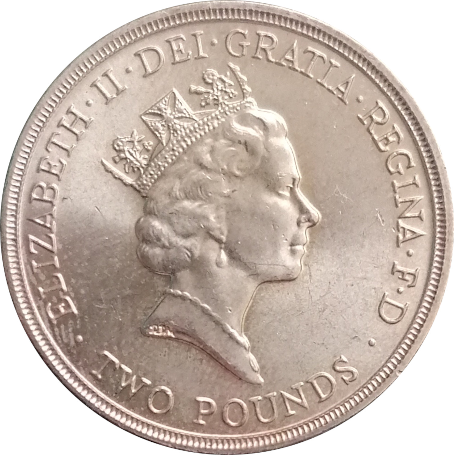 2 Pounds - Elizabeth II 3rd portrait; United Nations obverse