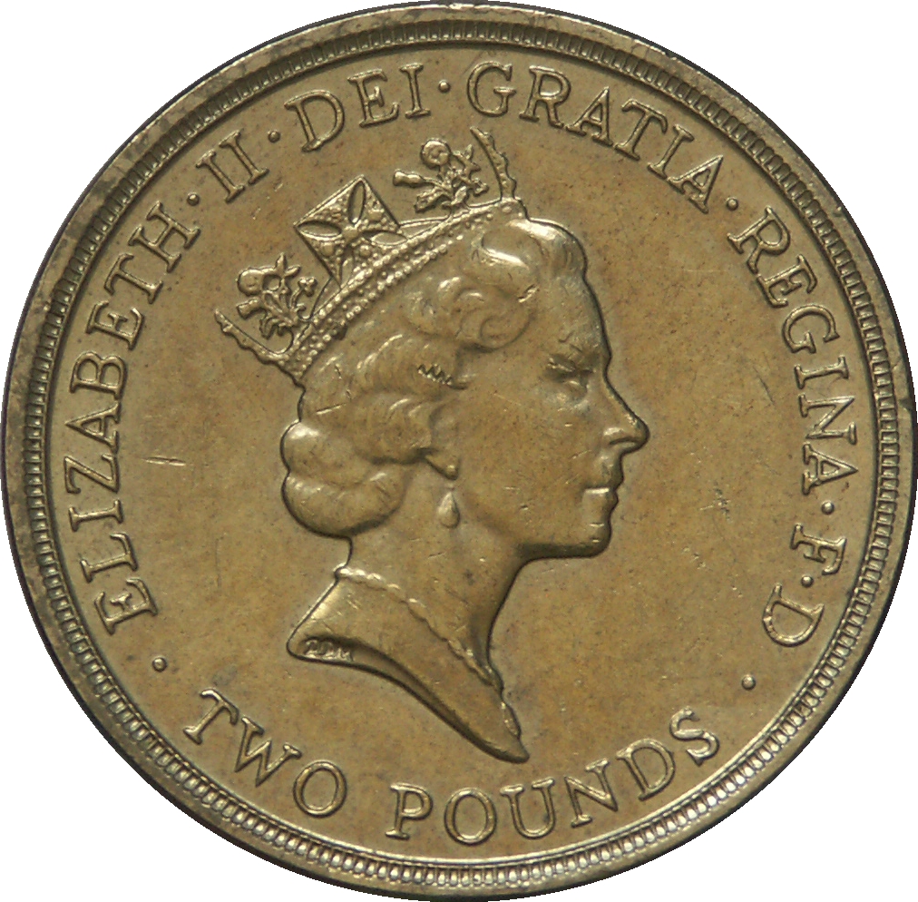 2 Pounds - Elizabeth II 3rd portrait; World War II obverse