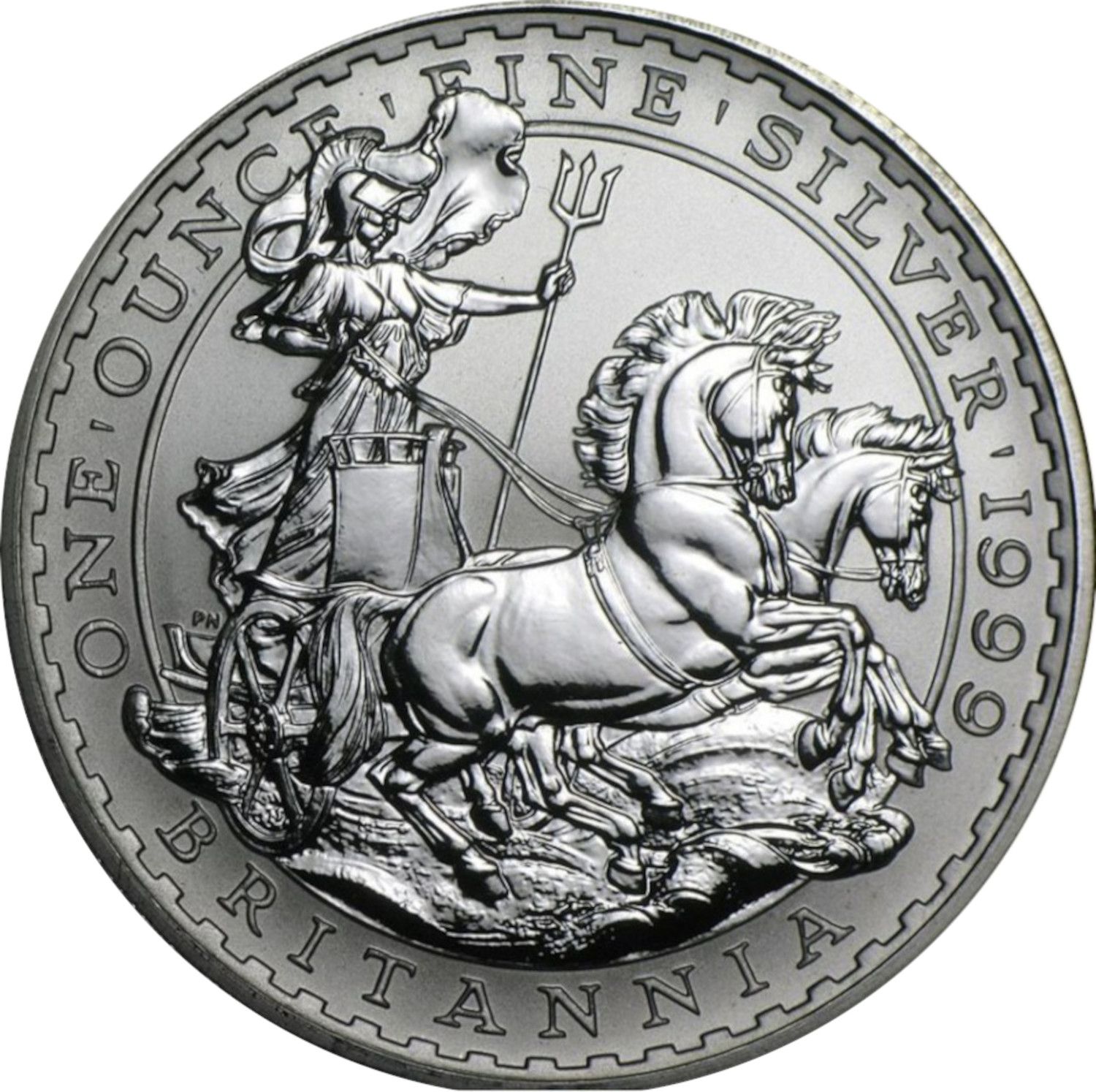2 Pounds - Elizabeth II 4th portrait; 1 oz Fine Silver